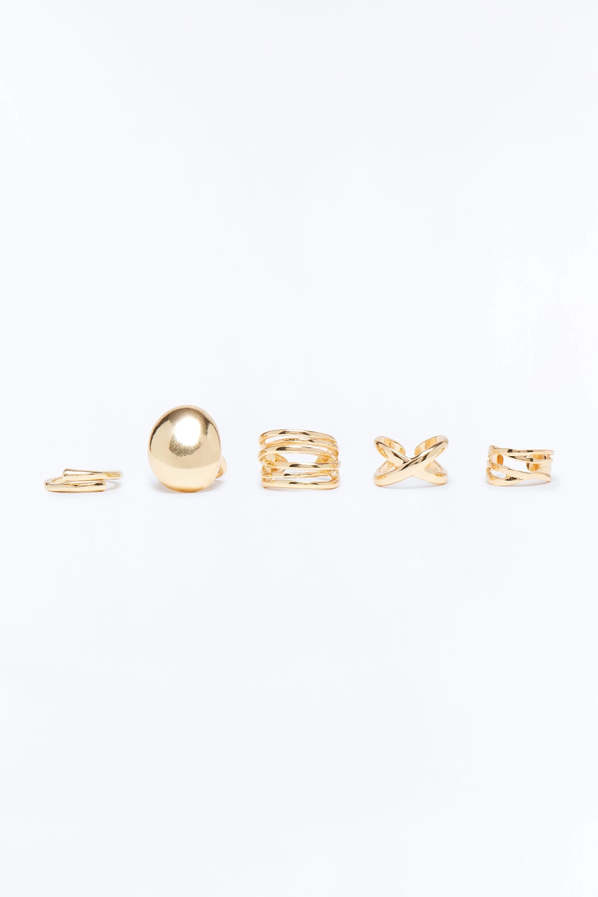 Like Me Hardware 5 Piece Ring Set - Gold — Dourado