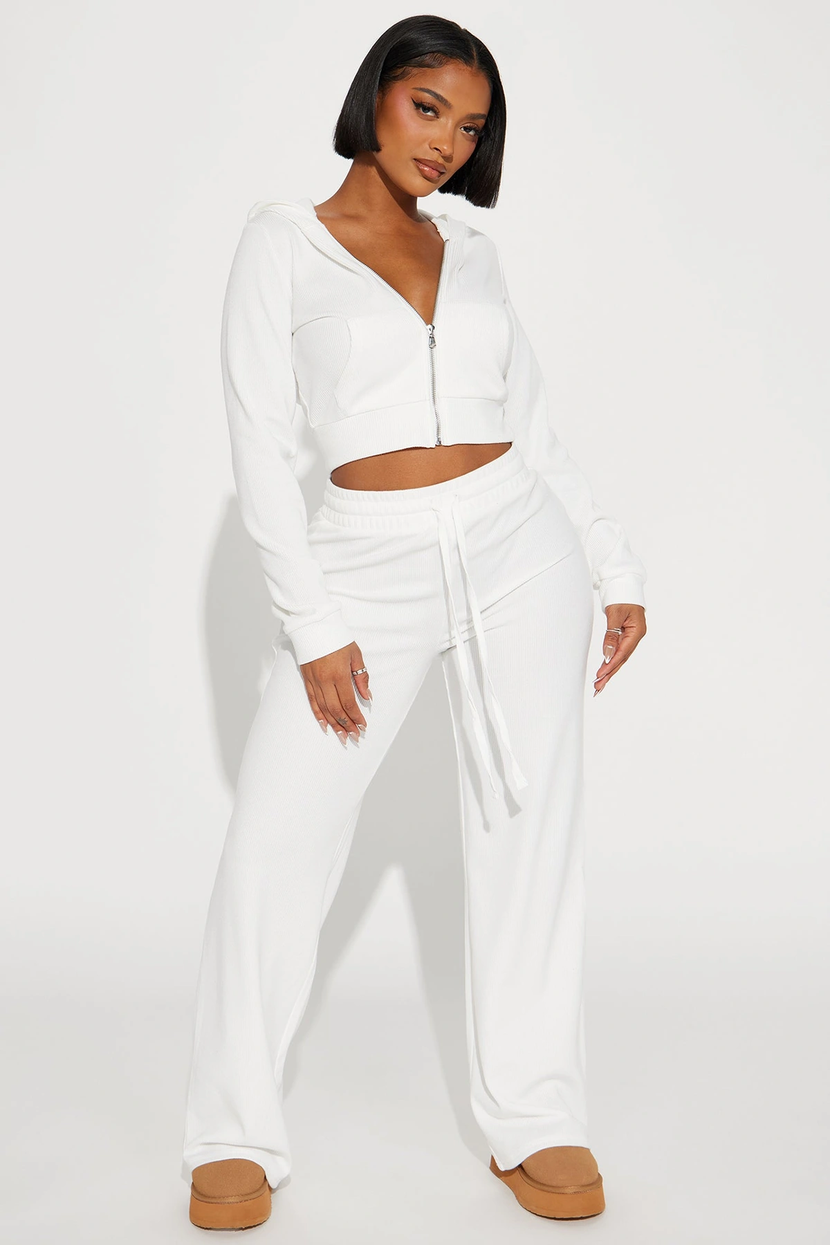 Thinking Of You Thermal Pant Set - Cream — Creme