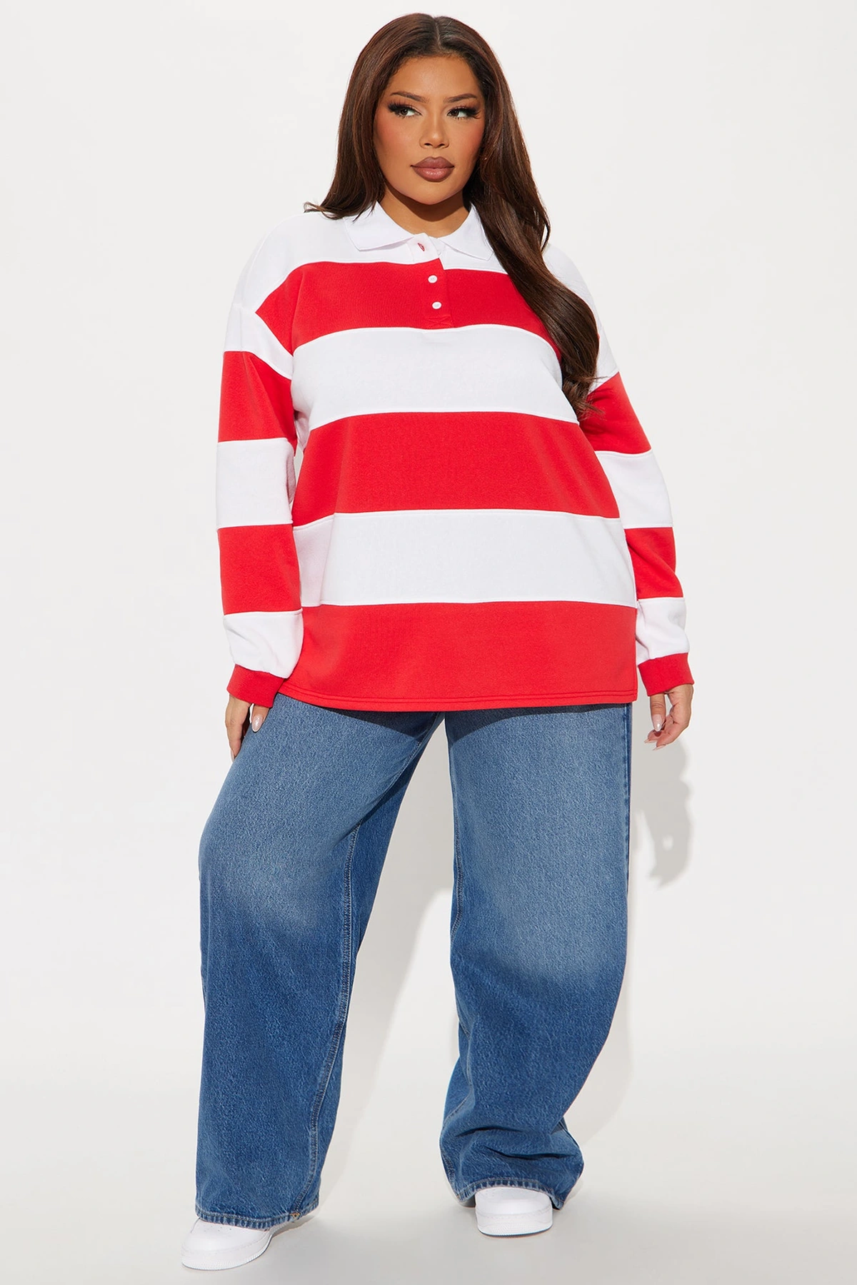 Katie Rugby Striped Polo - Red/combo — Vermelho/combinação