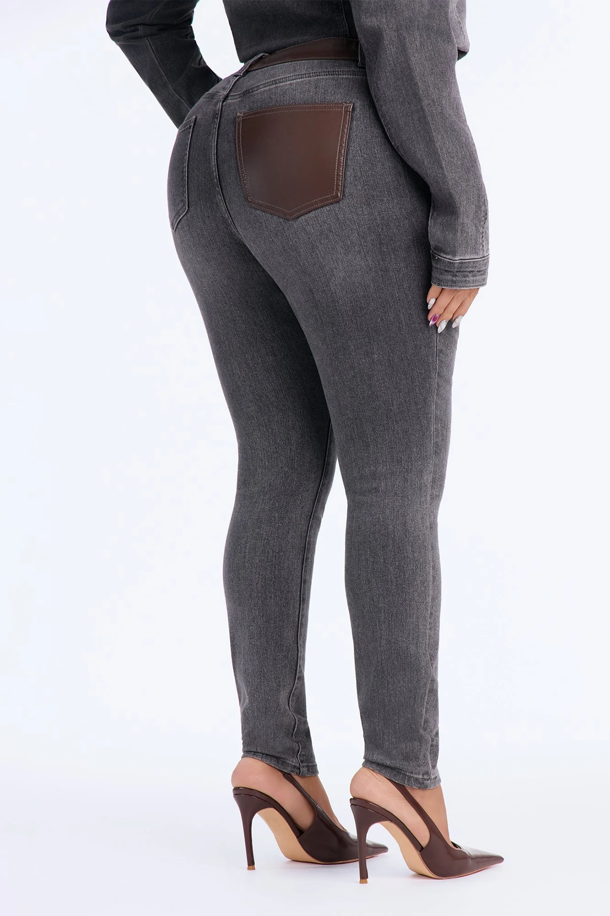Power Stance High Rise Skinny Jeans - Grey — Cinzento