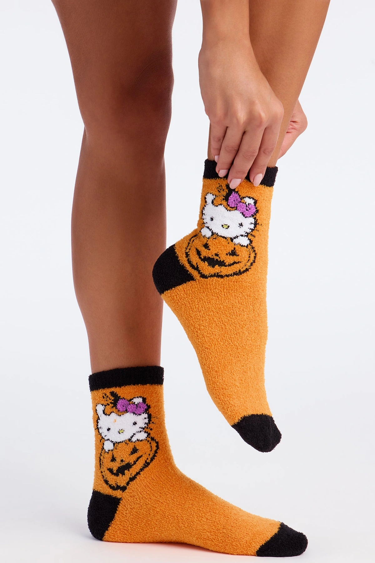 Halloween Hello Kitty 2 Pack Fuzzy Socks - Orange/combo — Laranja/combinação