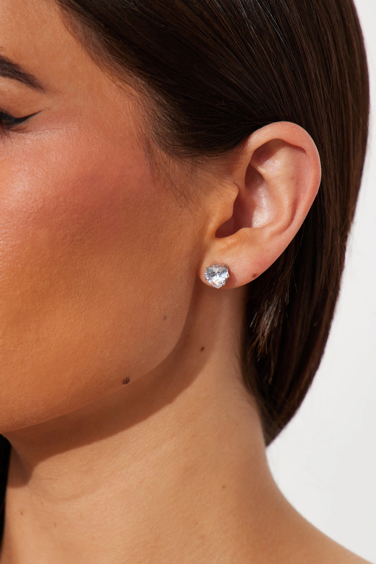 The Classic 9 Pair Rhinestone Stud Earrings - Silver — Prateado