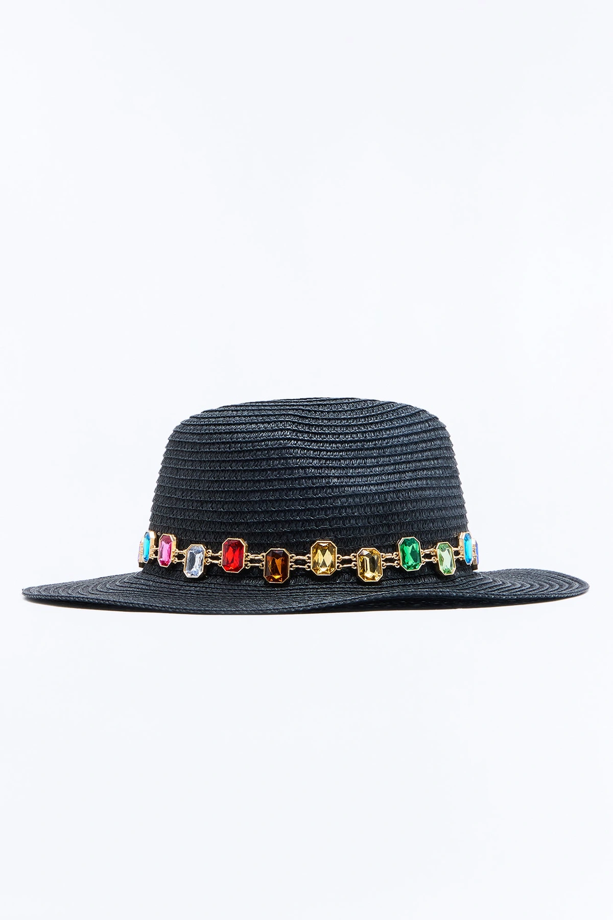 Beach Club Straw Sun Hat - Black/combo — Preto/combinação