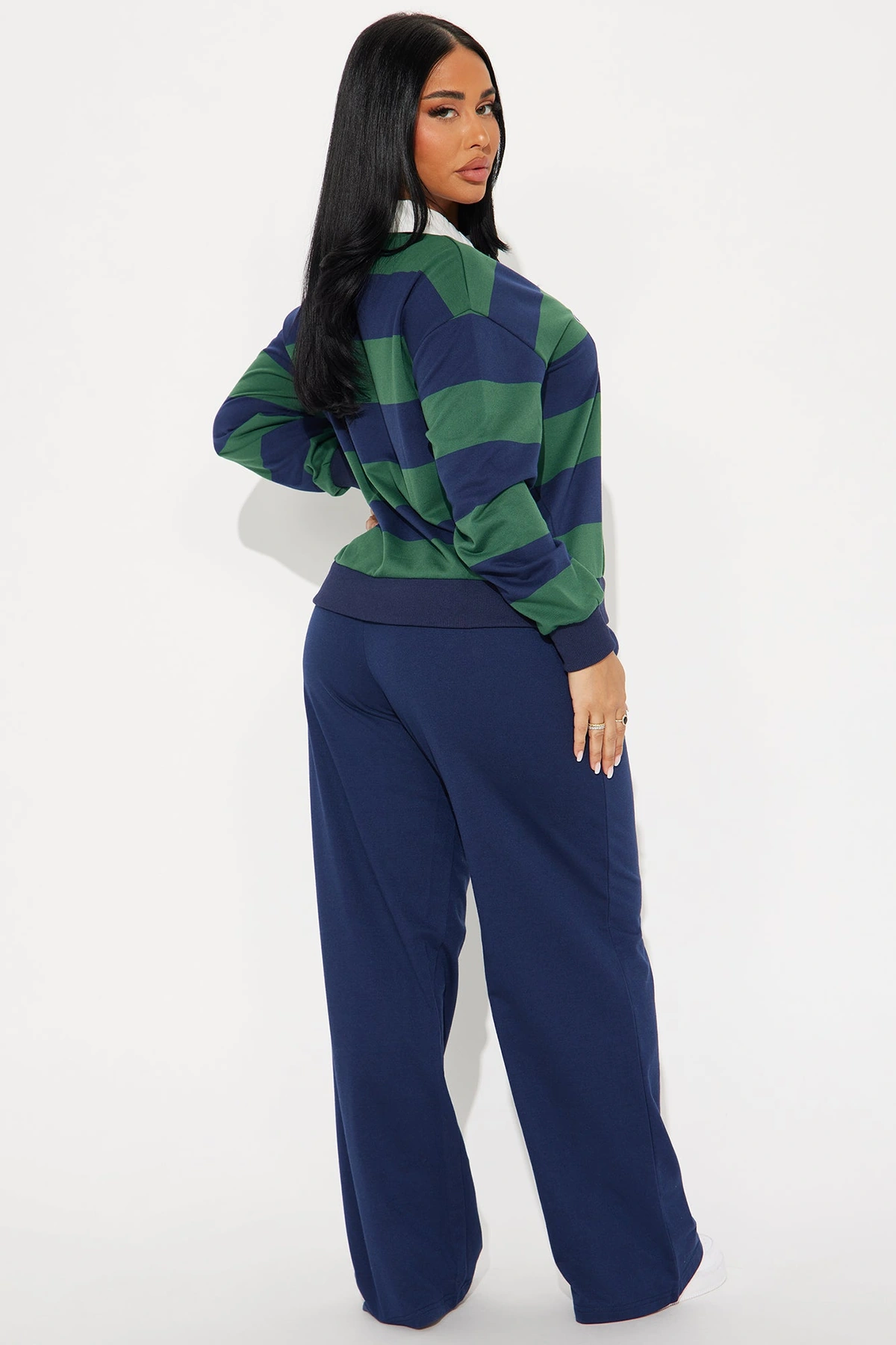 Sporty Day Wide Leg Pant Set - Hunter — Verde-escuro