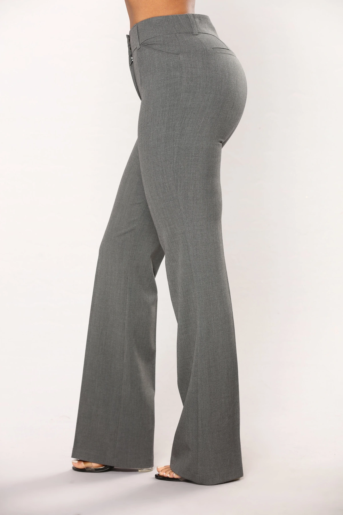 Tasha Dressy High Rise Pants - Charcoal — Cinzento-escuro