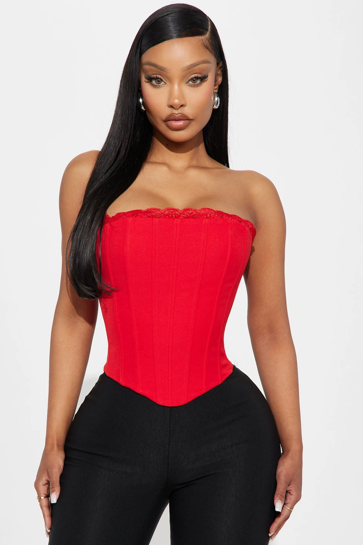 Kiss Me All Day Corset Top - Red — Vermelho