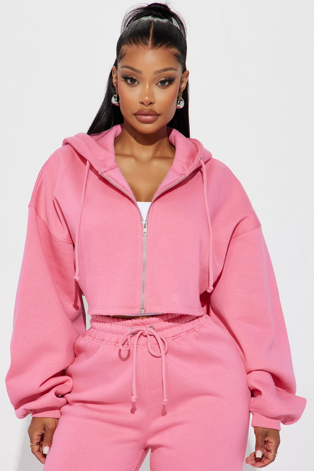 On The Go Fleece Pant Set - Pink — Rosa