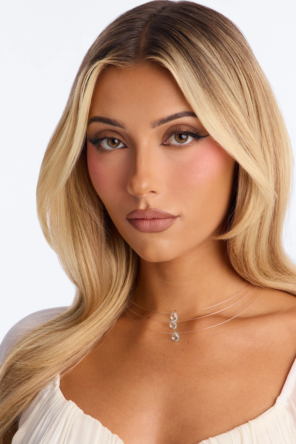 Just Once Clear Layered Necklace - Clear — Clear
