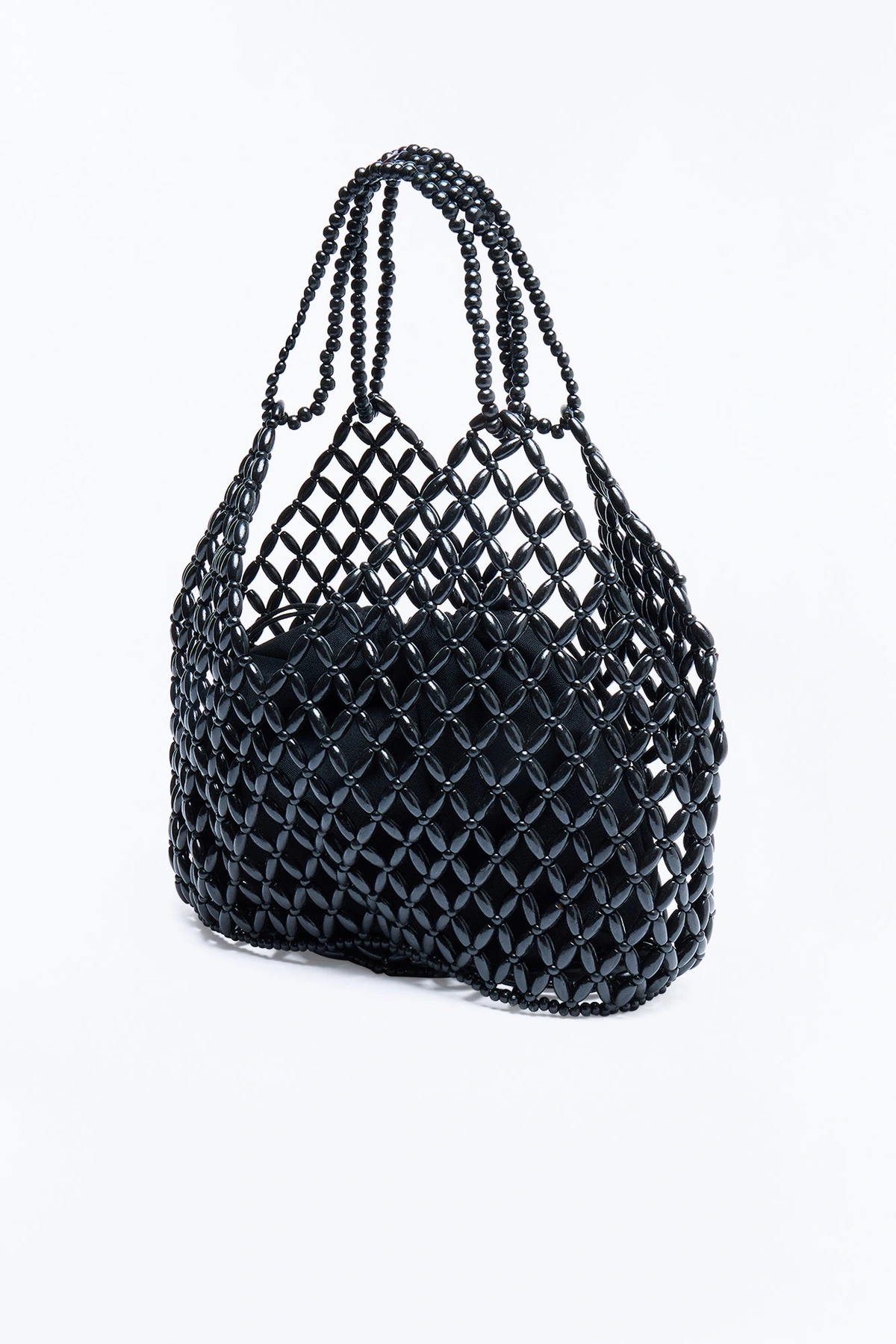Coastal Escape Beaded Shoulder Handbag - Black — Preto