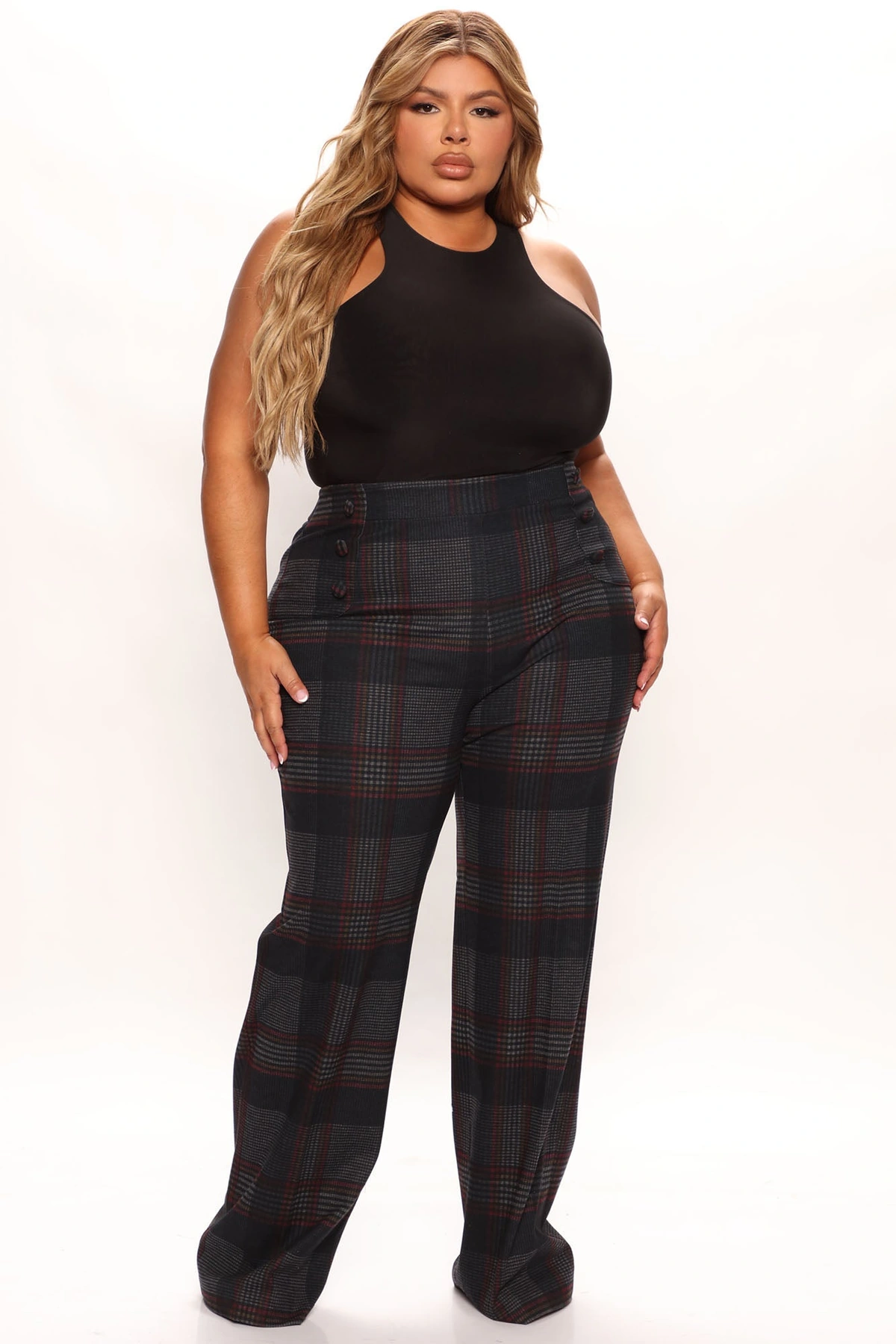Feeling Preppy Wide Leg Pant 33 - Navy/combo — Azul-marinho/combinação