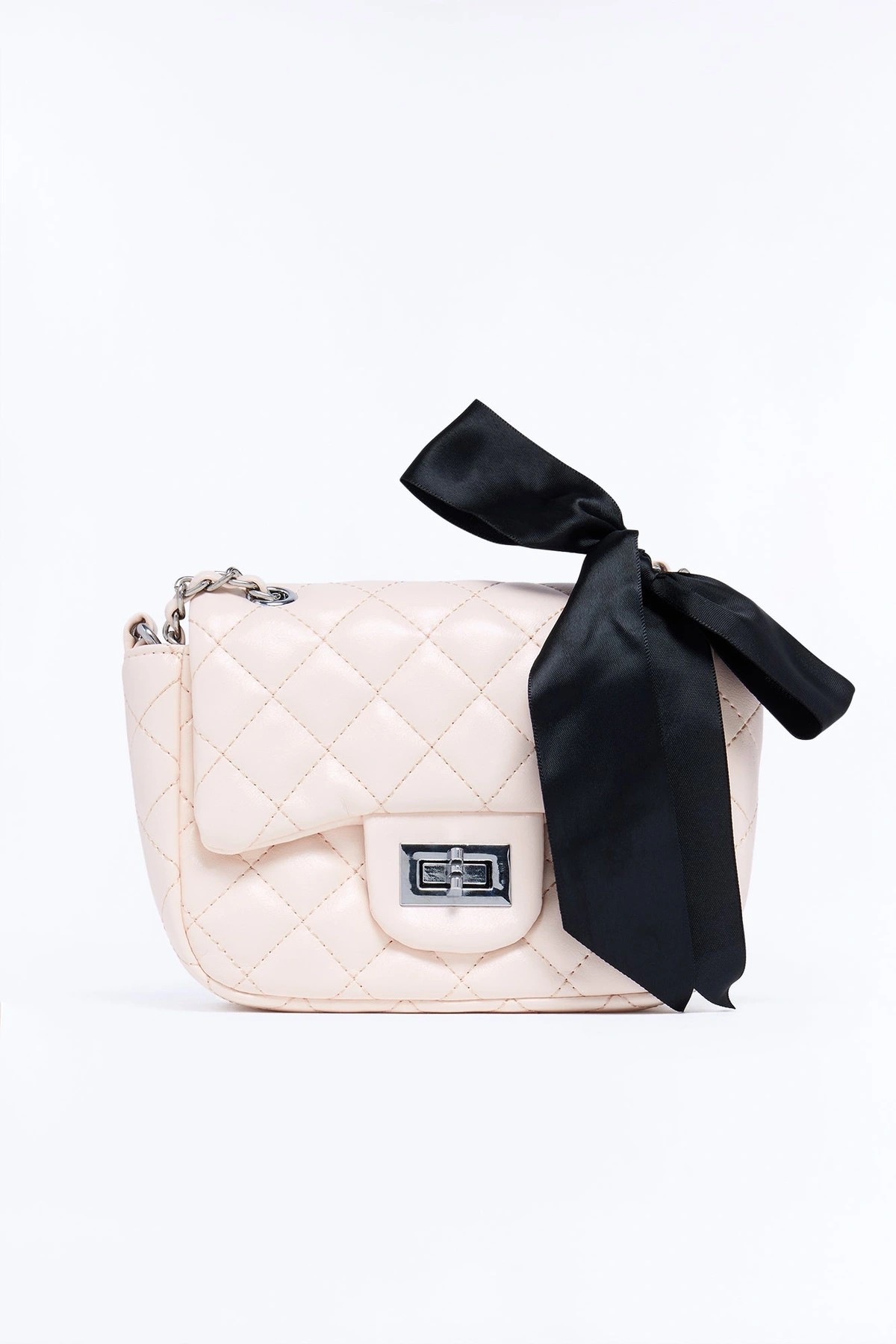 Bow Me Away Faux Leather Crossbody Handbag - Ivory — Marfim