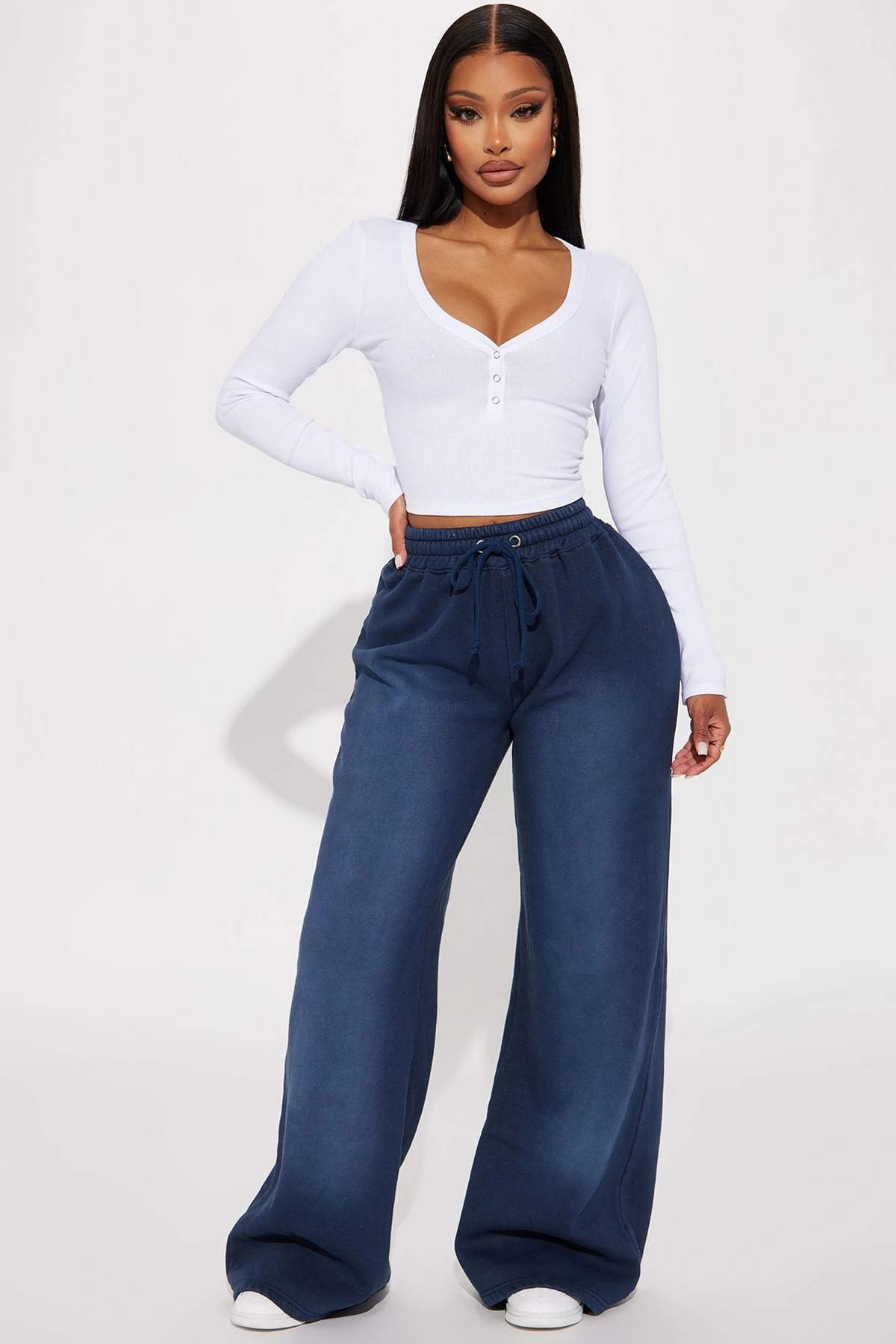 Gianna Washed Lounge Pant - Blue — Azul