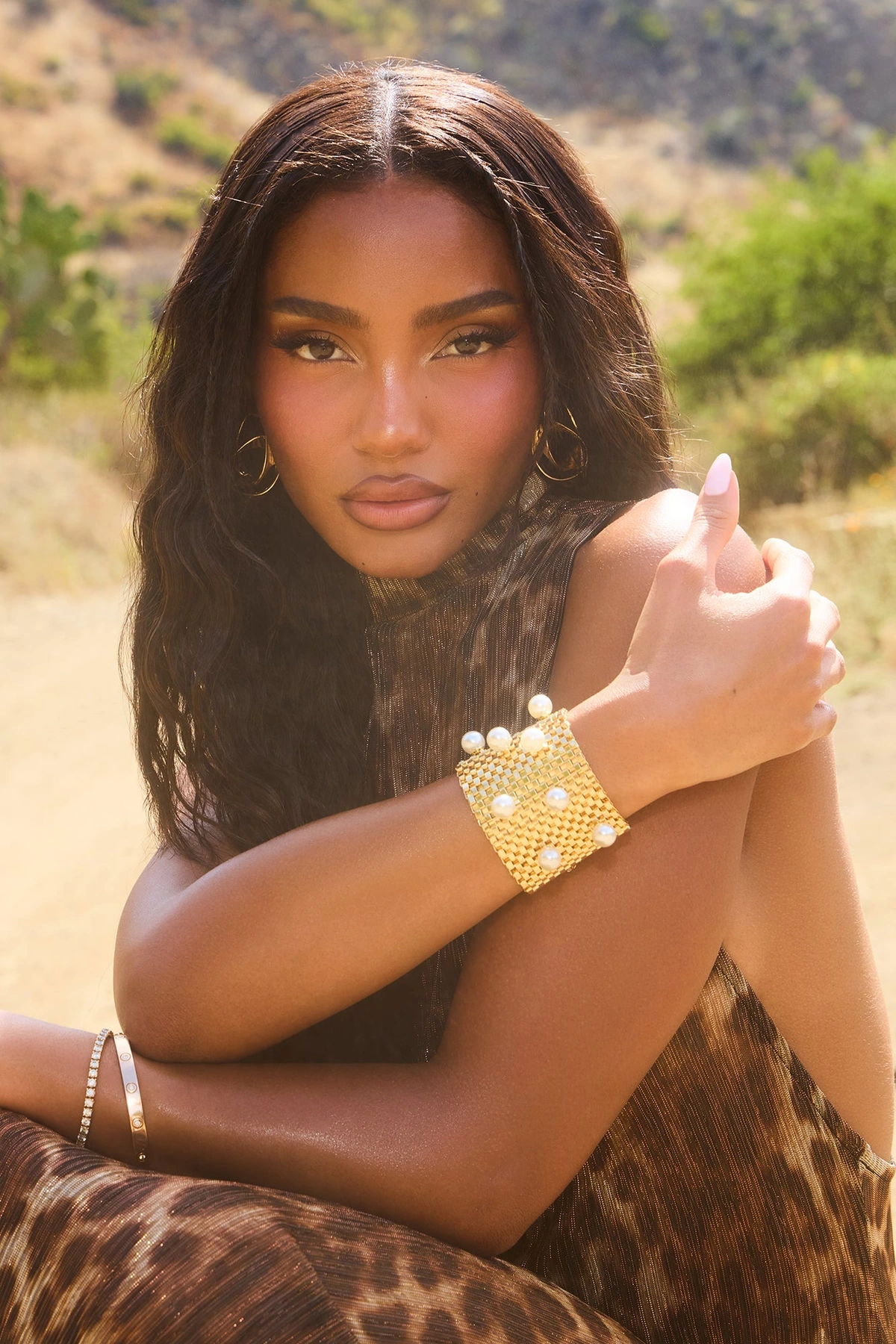 Chains And Pearls Bracelet - Gold — Dourado
