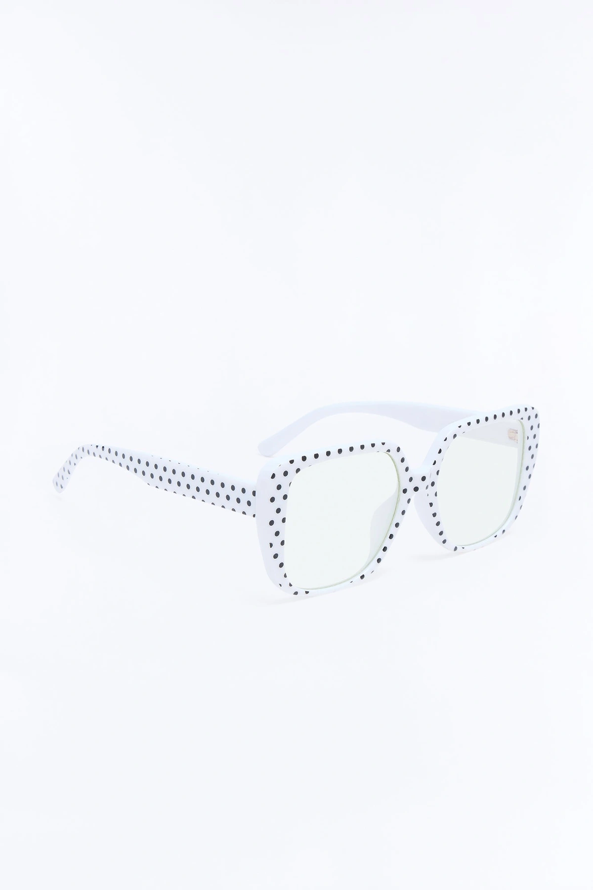Polished Polka Dot Blue Light Glasses - White/Black — Branco/Preto