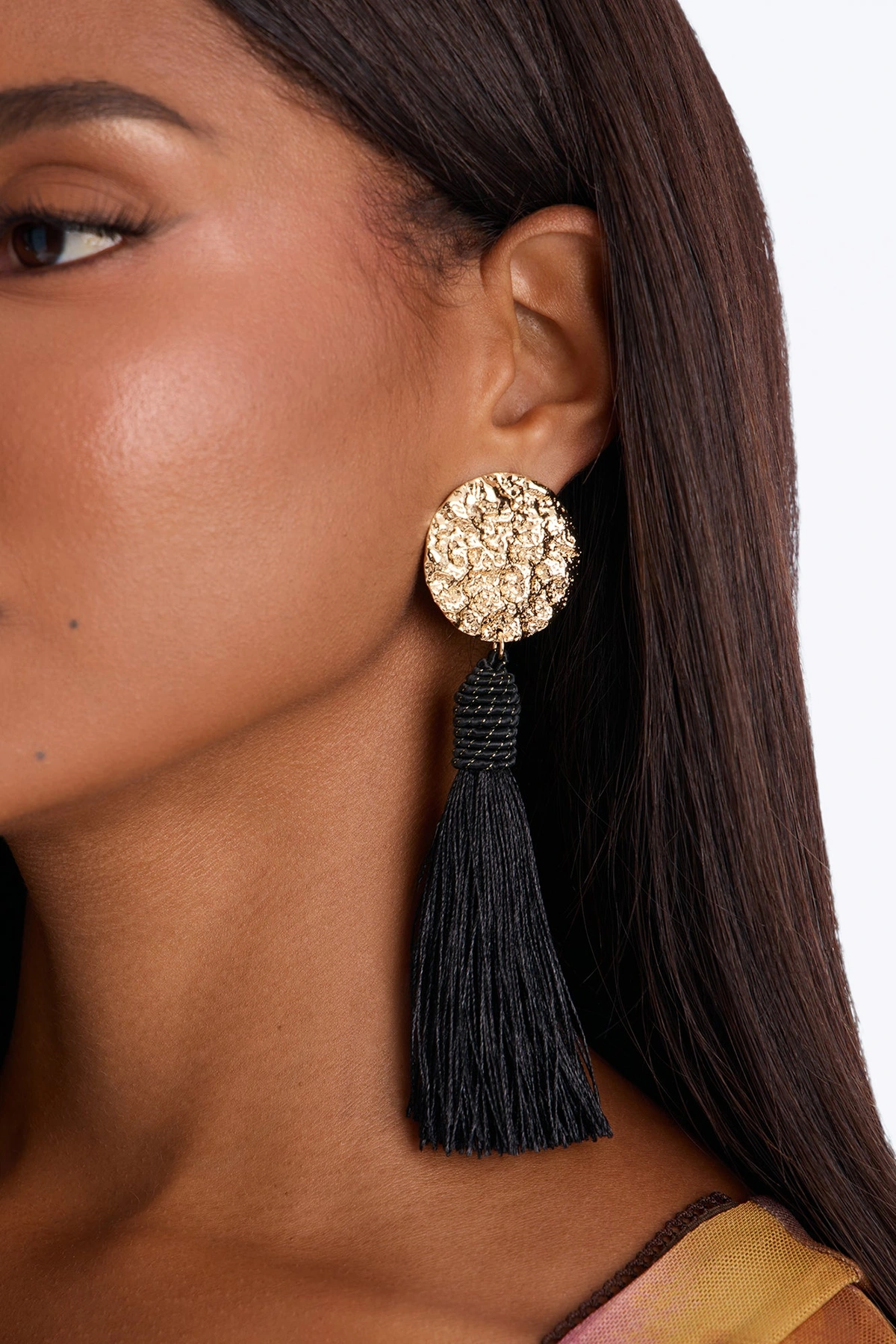 Royal Tide Drop Earrings - Black/Gold — Preto/Dourado