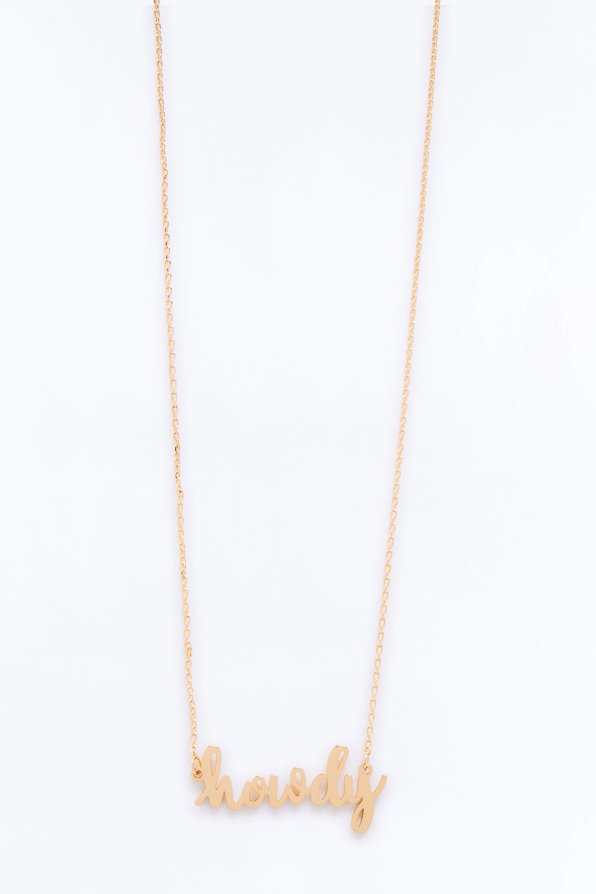 Howdy Pendant Necklace - Gold — Dourado