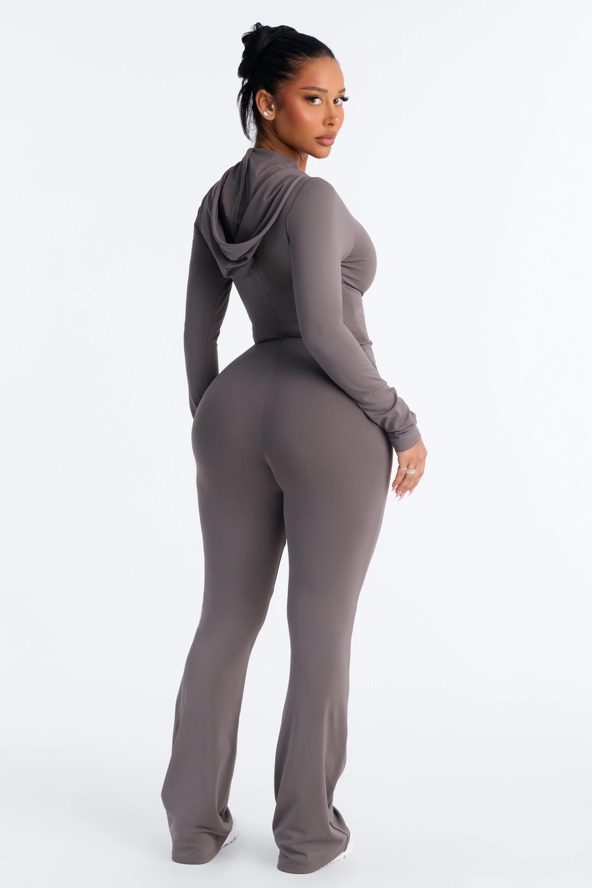 Luna Zip Up Jumpsuit - Charcoal — Cinzento-escuro