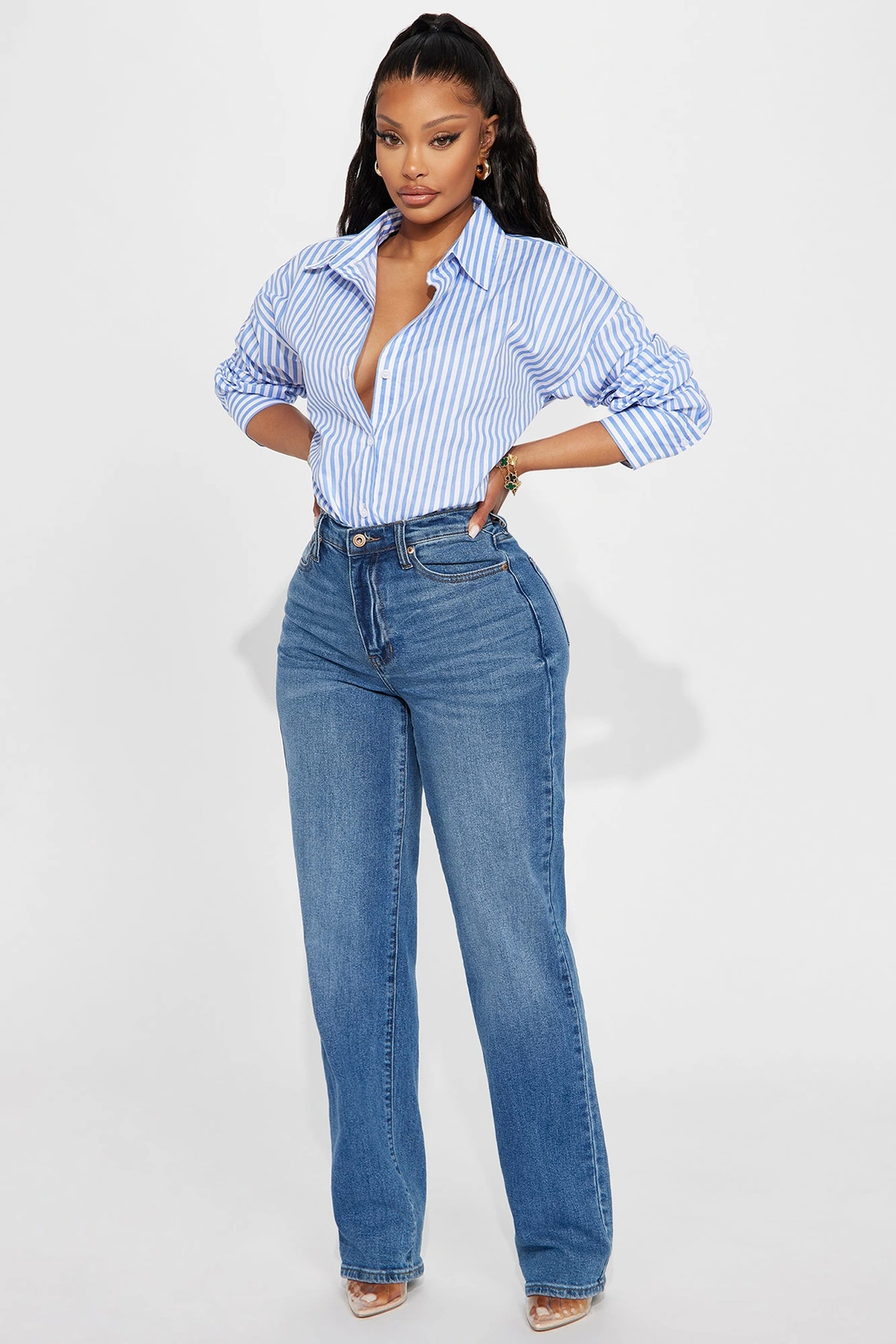 Newport Striped Shirt - White/Blue — Branco/Azul
