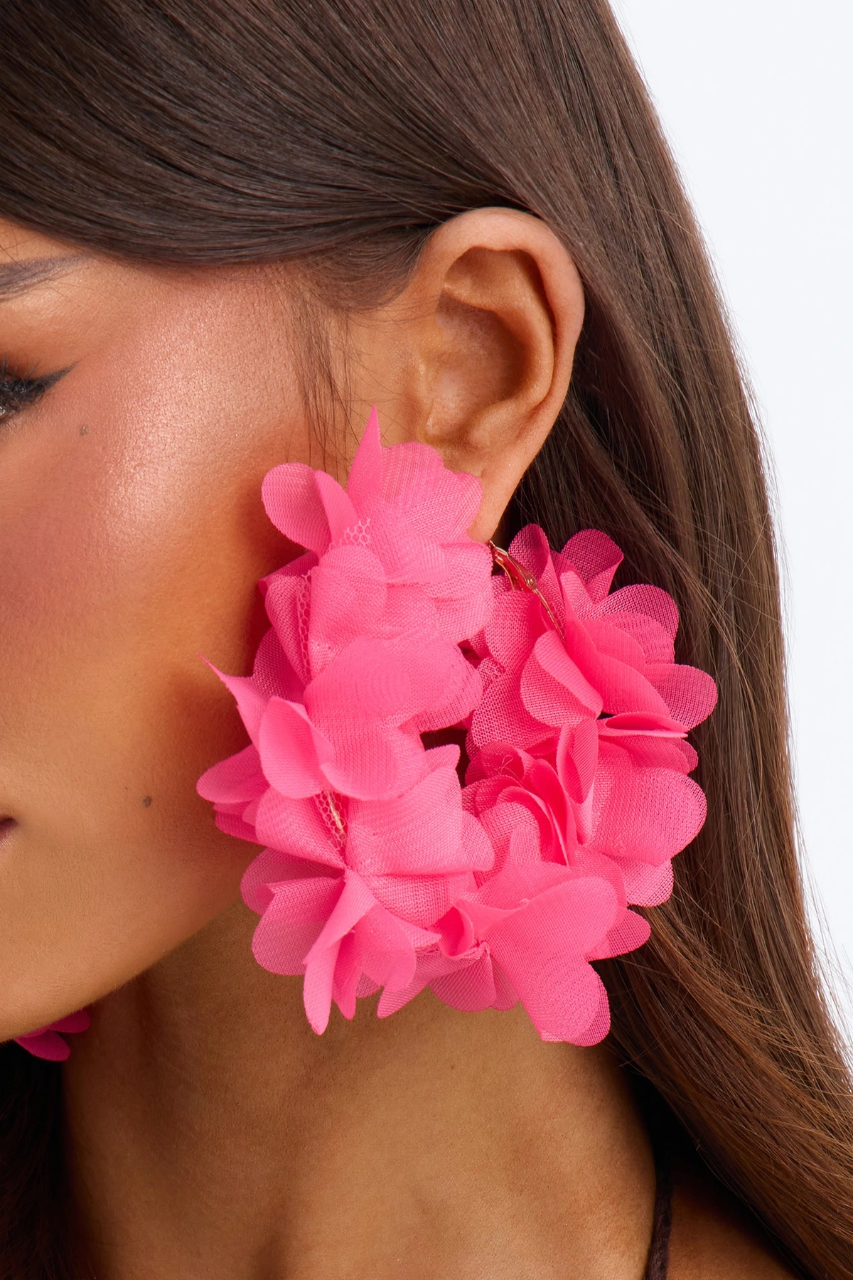 Paradise Splash Hoop Earrings - Fuchsia — Fúcsia