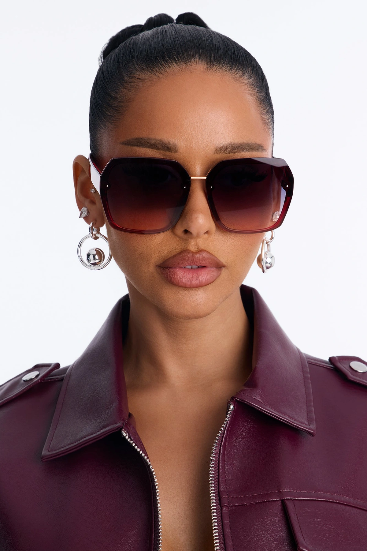 Better And Better Sunglasses - Burgundy/combo — Bordô/combinação