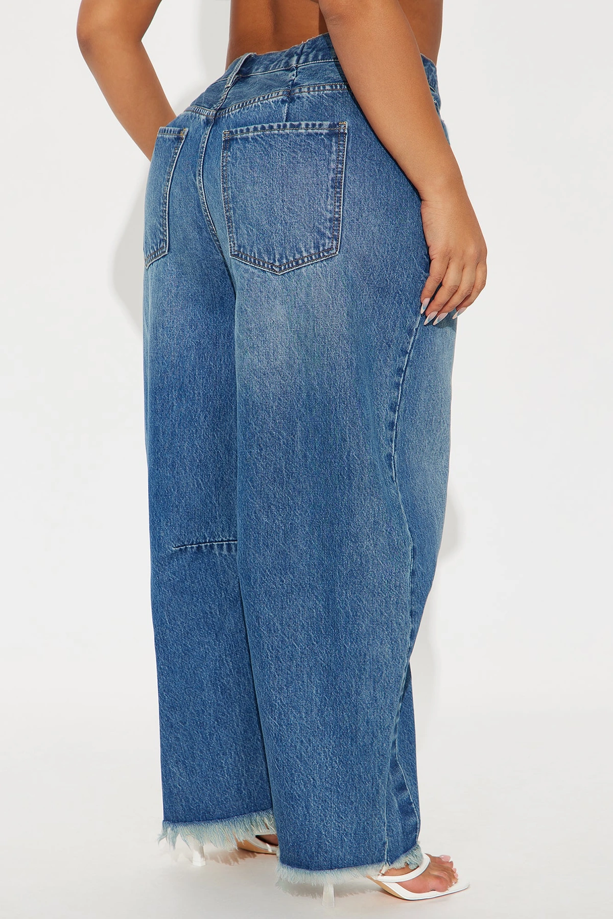 Ciao Bella Barrel Leg Jeans - Medium Wash — Ganga de lavagem média