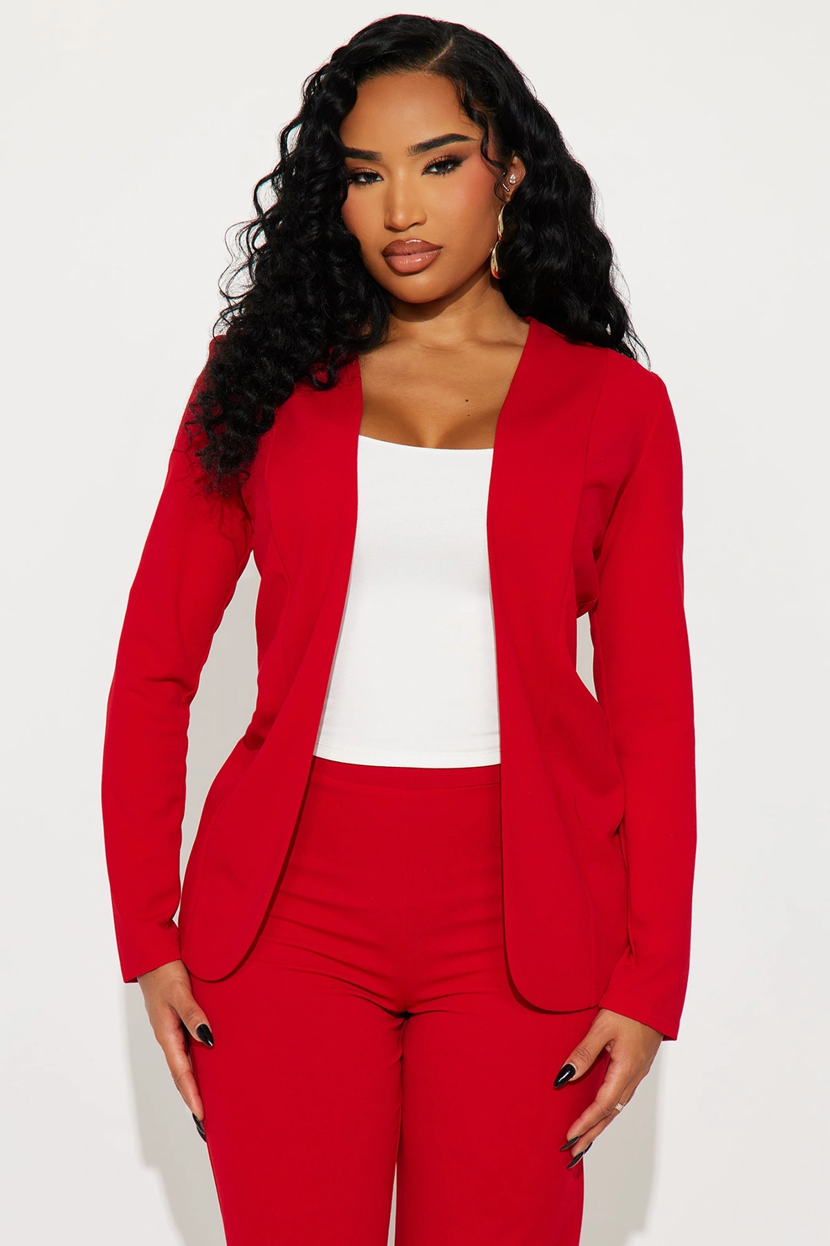 Payin' It Forward Wide Leg Pant Set - Red — Vermelho