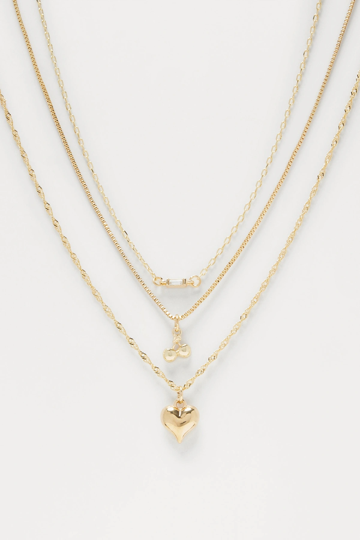 Cherry Pie Layered Necklace - Gold — Dourado