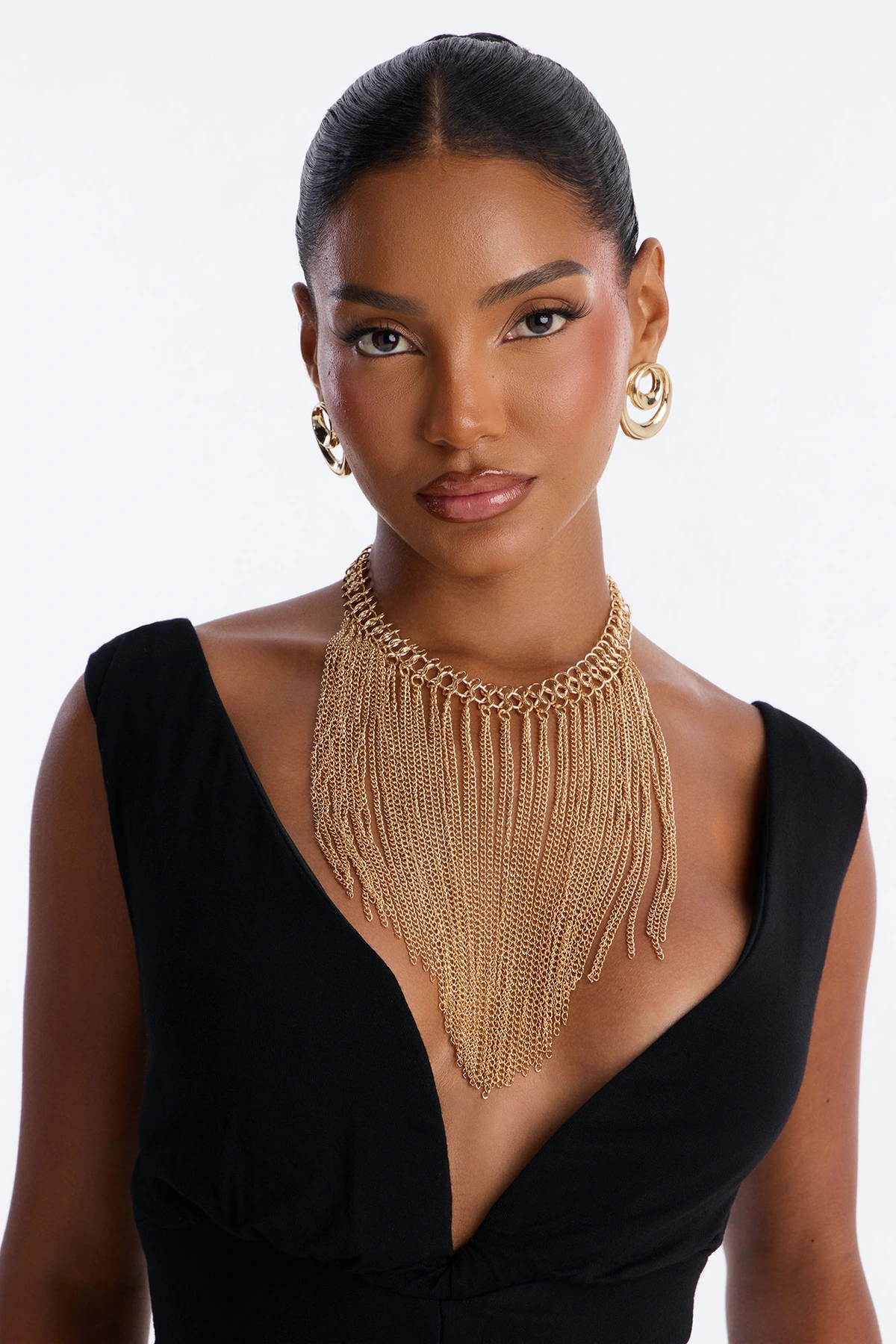 Zaya Fringe Necklace - Gold — Dourado