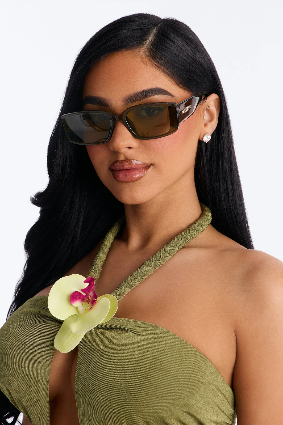 Sweet And Sassy Sunglasses - Olive — Verde-azeitona