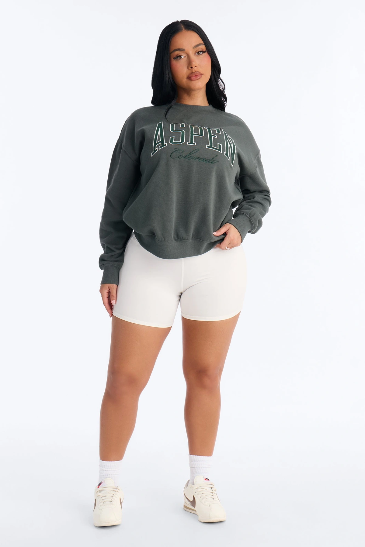 Aspen Colorado Fleece Crew Neck Sweatshirt - Hunter Green — Hunter Verde