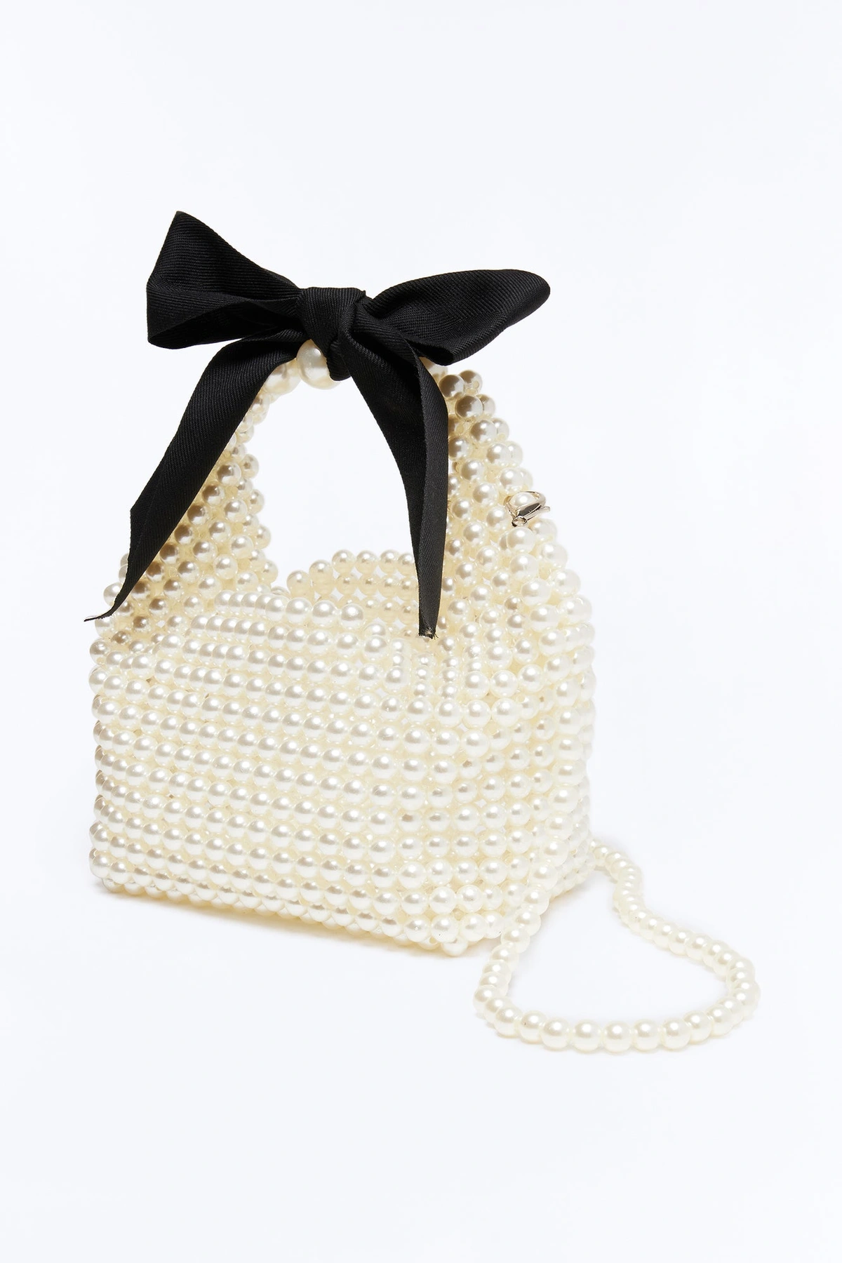 Queen's Pearls Beaded Crossbody Handbag - White/combo — Branco/combinação