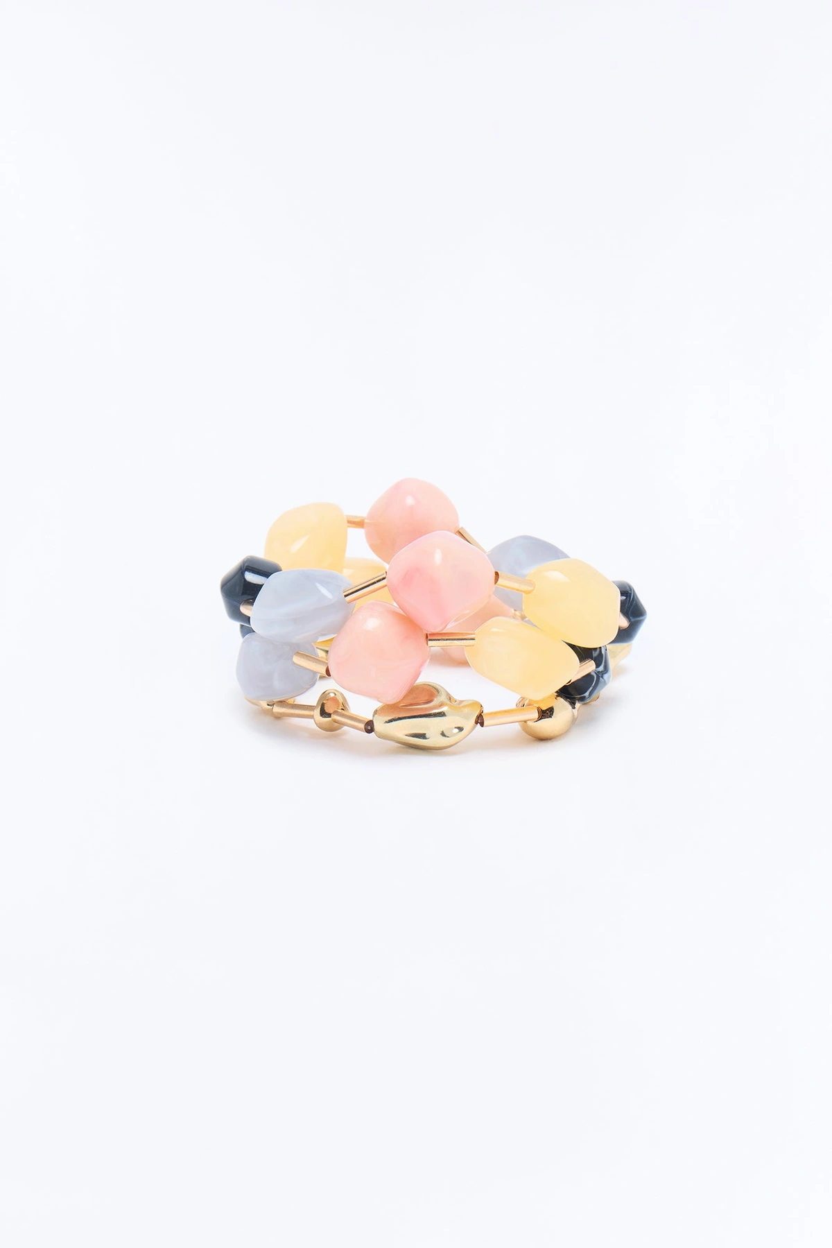 Island Reset 3 Piece Bracelet Set - Grey/Gold — Cinzento/Dourado