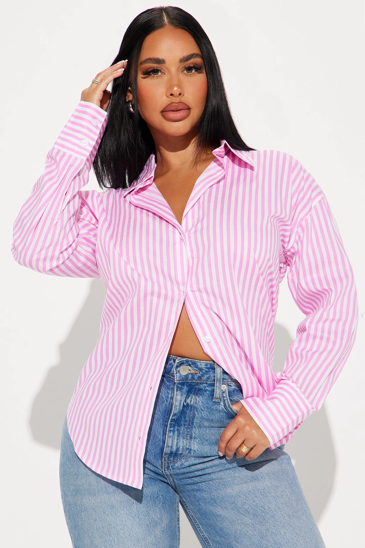 Newport Striped Shirt - Pink/combo — Rosa/combinação