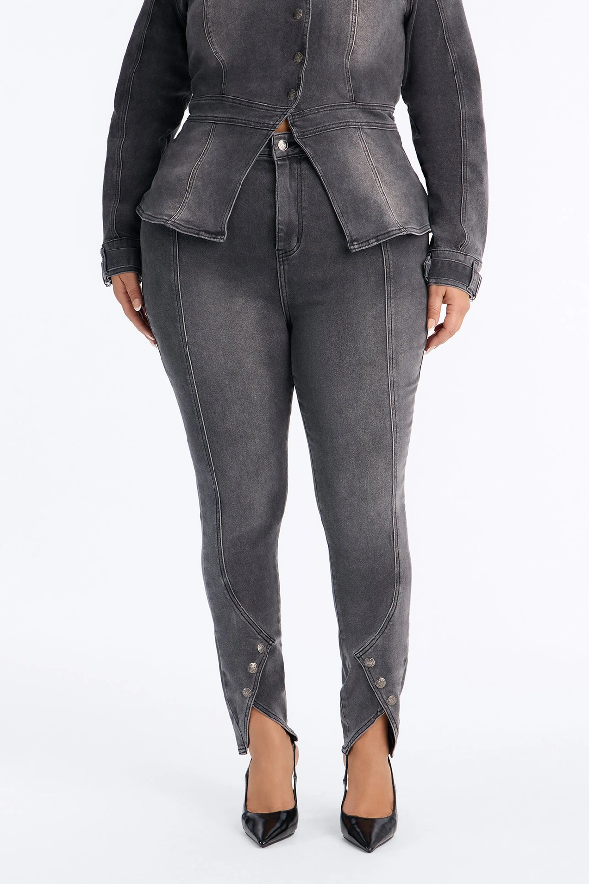 Out Past Midnight High Rise Stretch Skinny Jeans - Black — Preto