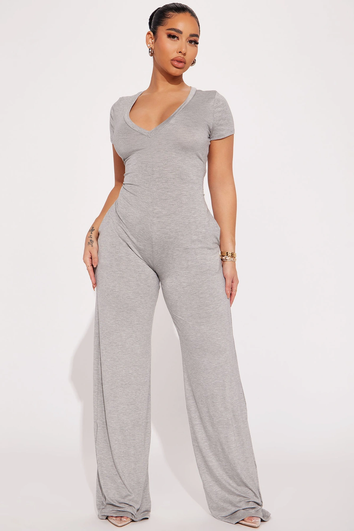 Perfect Weekend Jumpsuit - Heather Grey — Cinzento mesclado