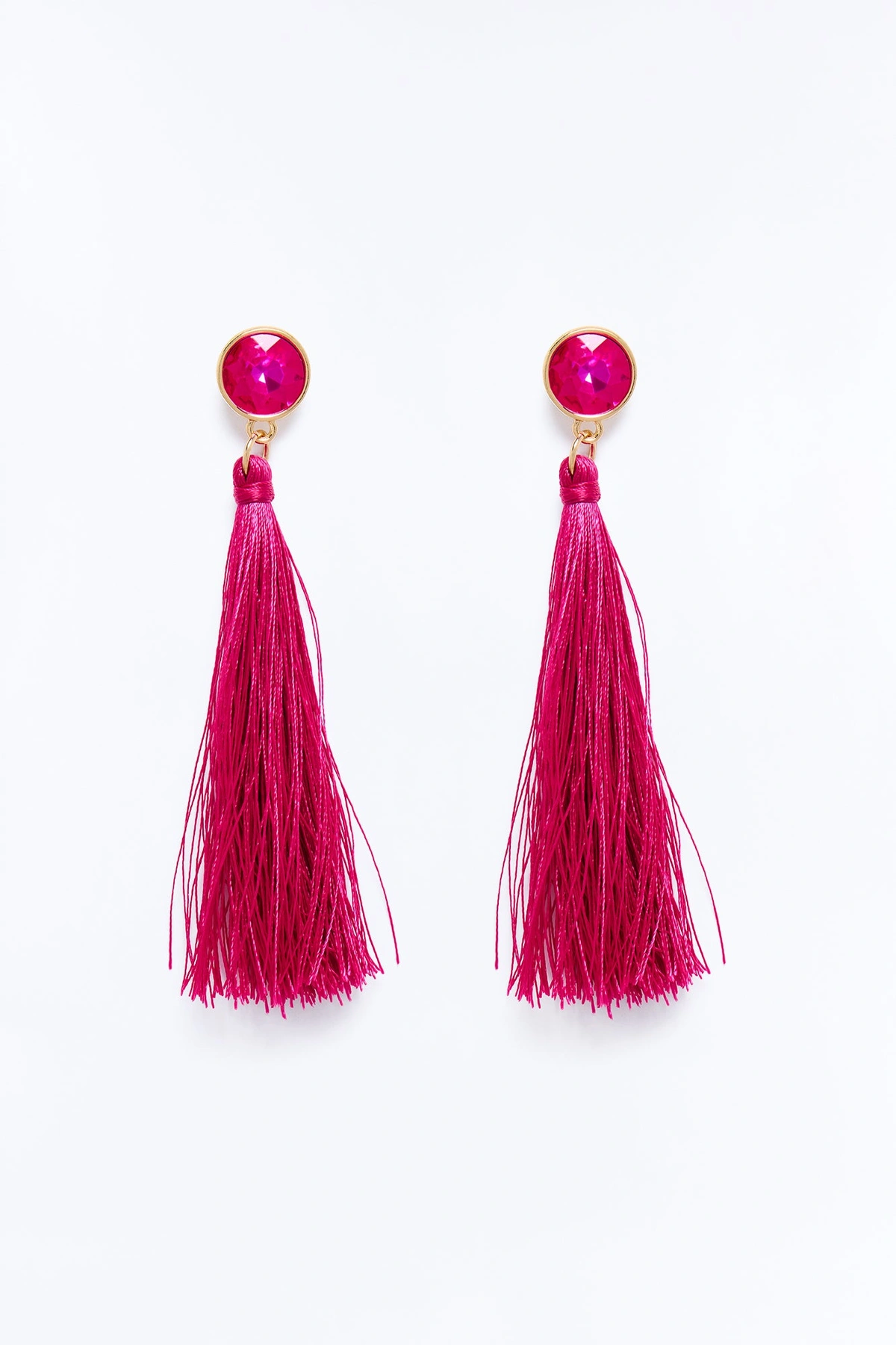 Crystal Bay Drop Earrings - Fuchsia — Fúcsia
