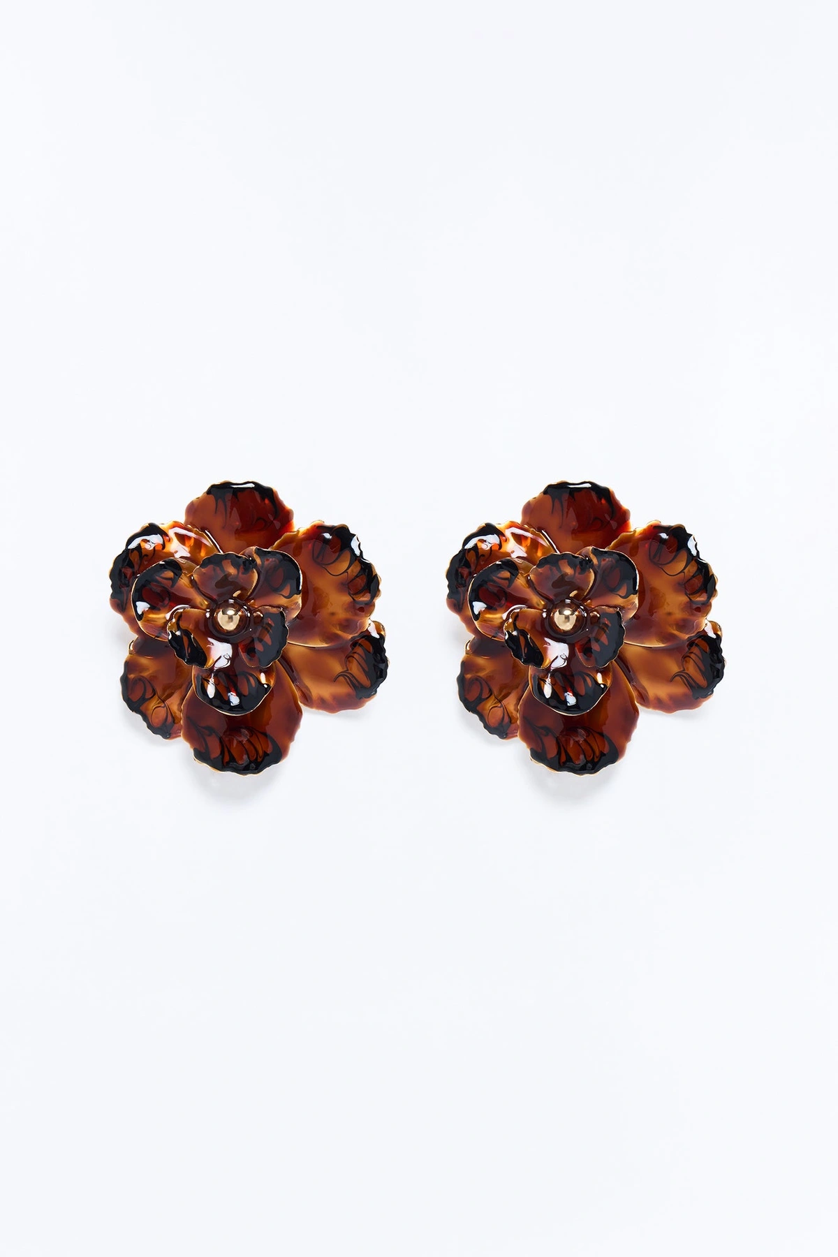 Terra Bella Floral Earrings - Brown/combo — Castanho/combinação