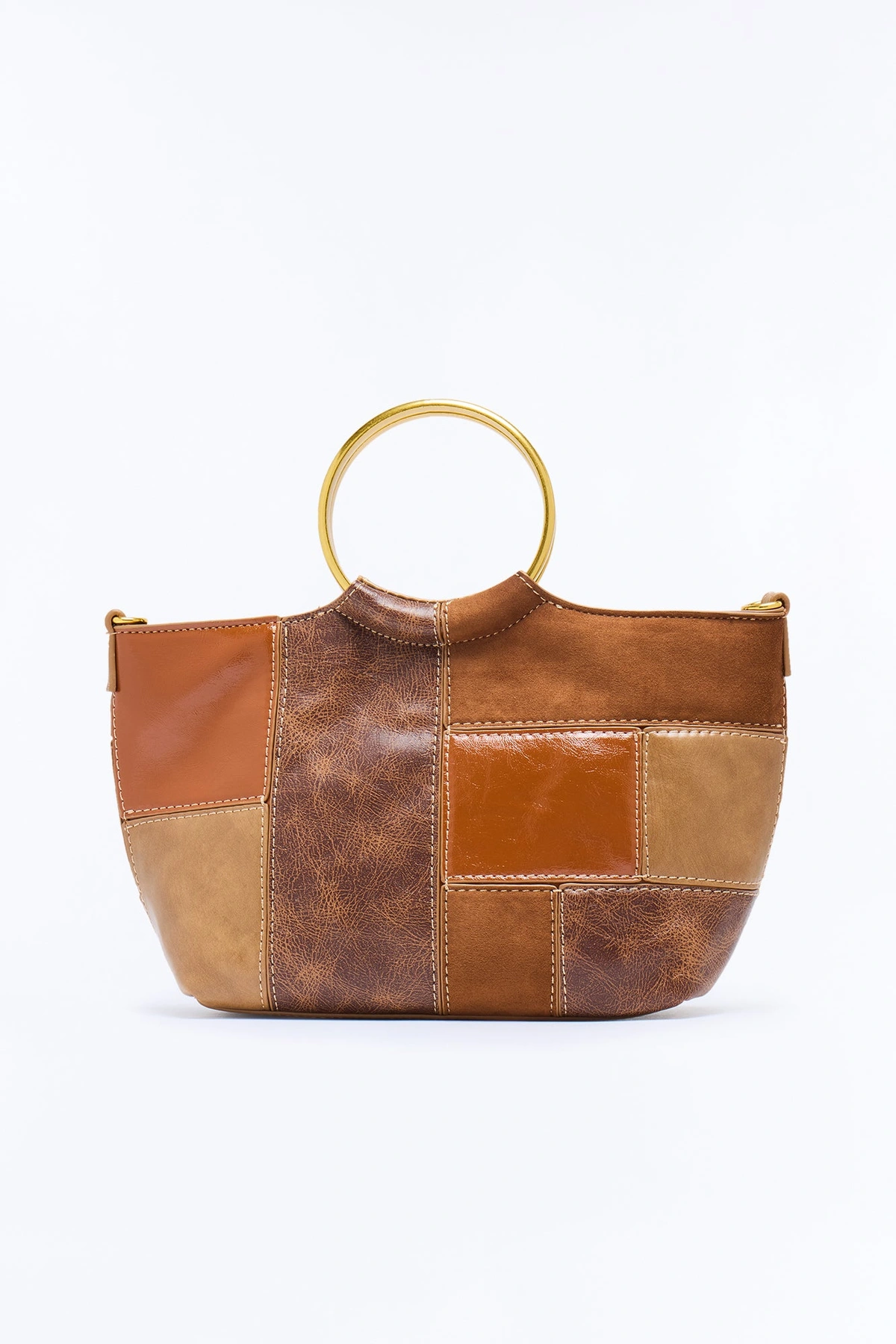 Patch Things Up Faux Leather Crossbody Handbag - Brown — Castanho