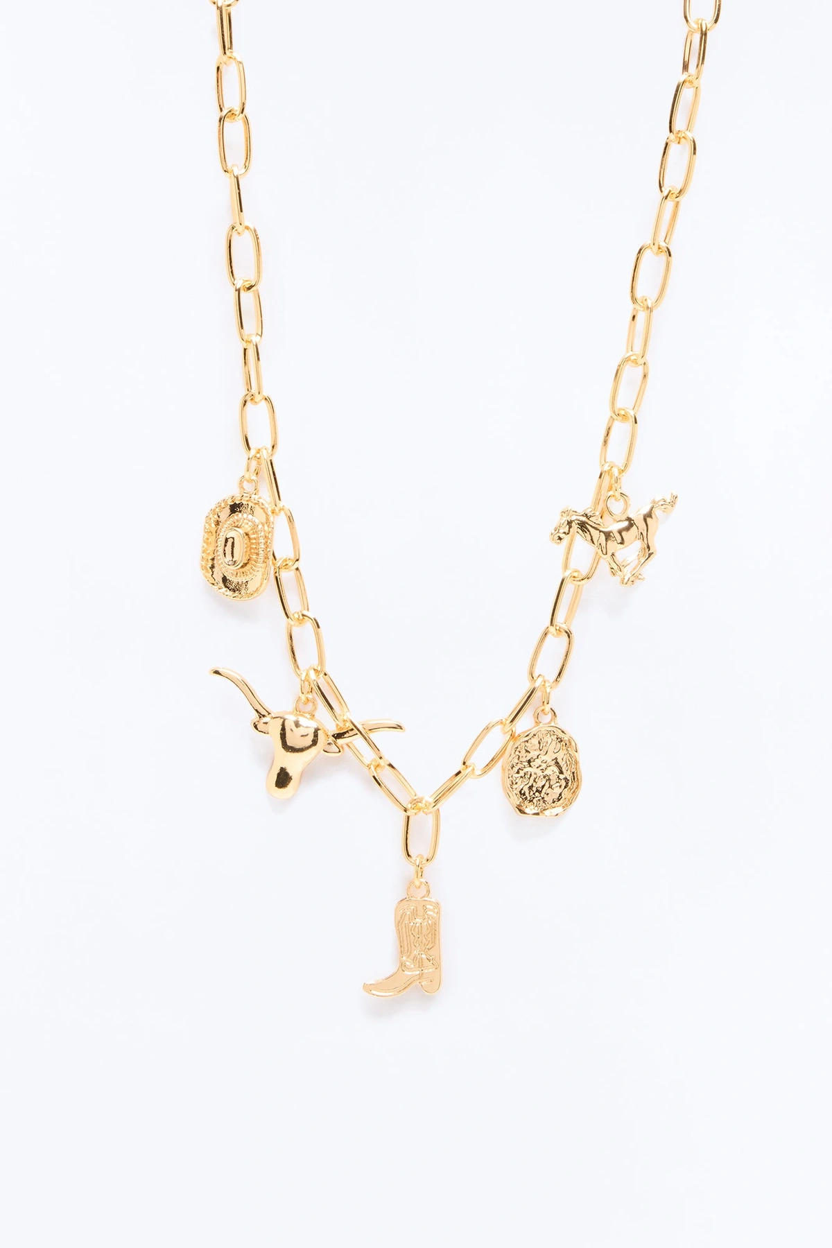 Western Favorite's Charm Necklace - Gold — Dourado