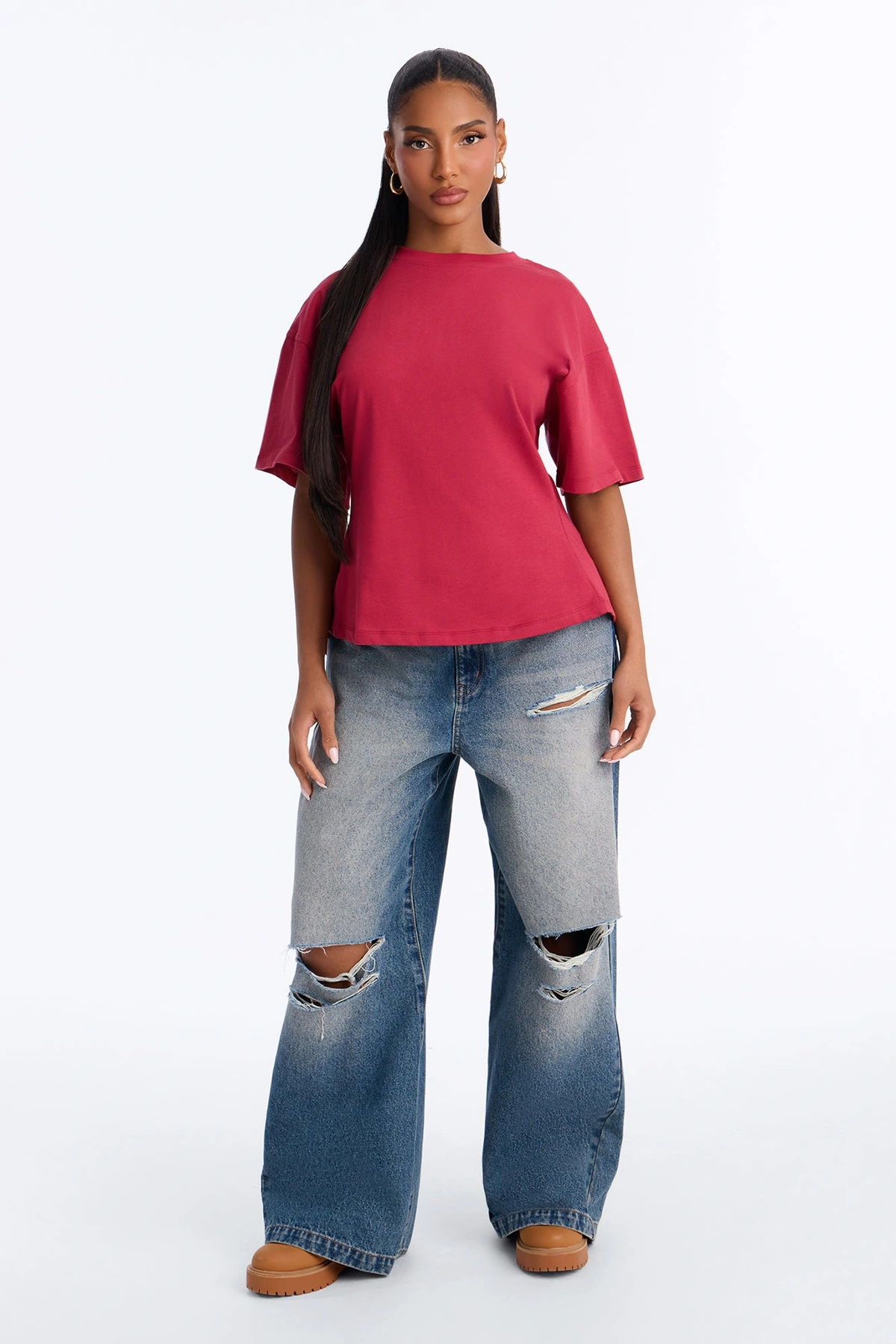 Jayden Fitted T-Shirt - Raspberry — Raspberry