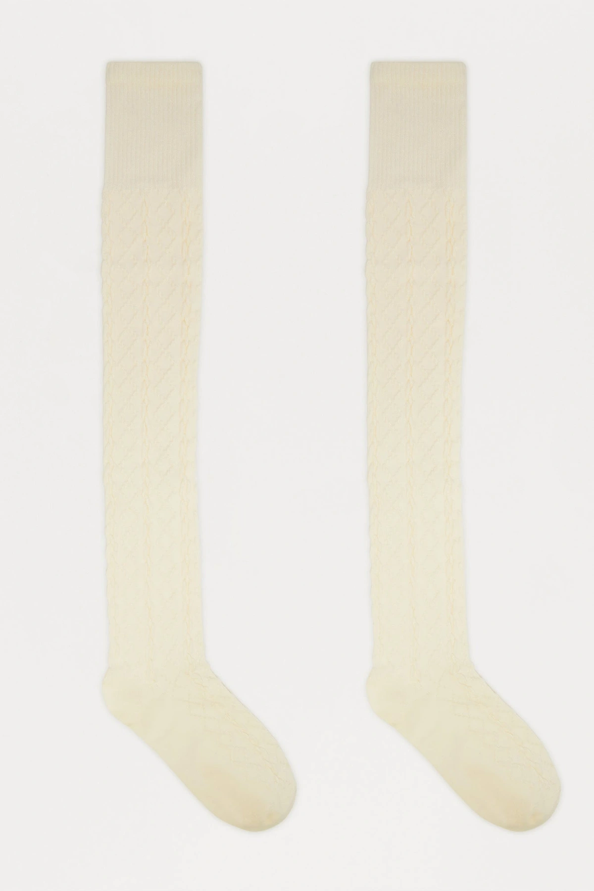 Long Winter Over The Knee Socks - Ivory — Marfim