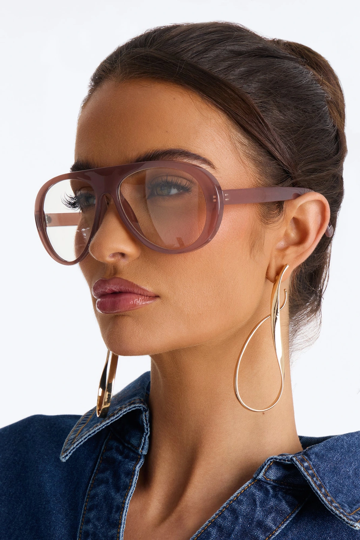 Rose View Glasses - Clear/Nude — Clear/Nude