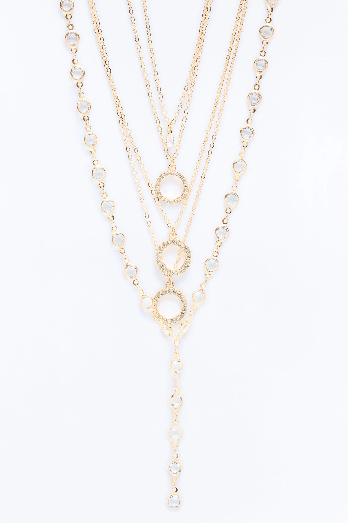Right On Target Layered Necklace - Gold — Dourado