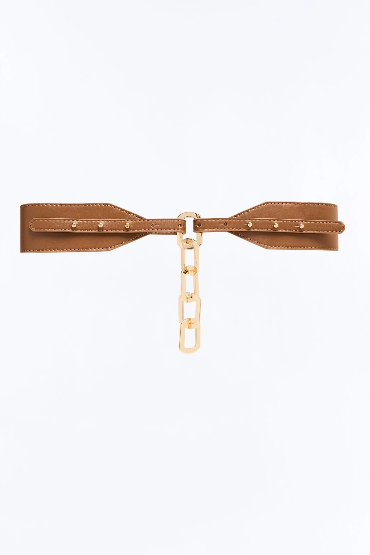 No Time To Waste Faux Leather Wide Belt - Brown — Castanho