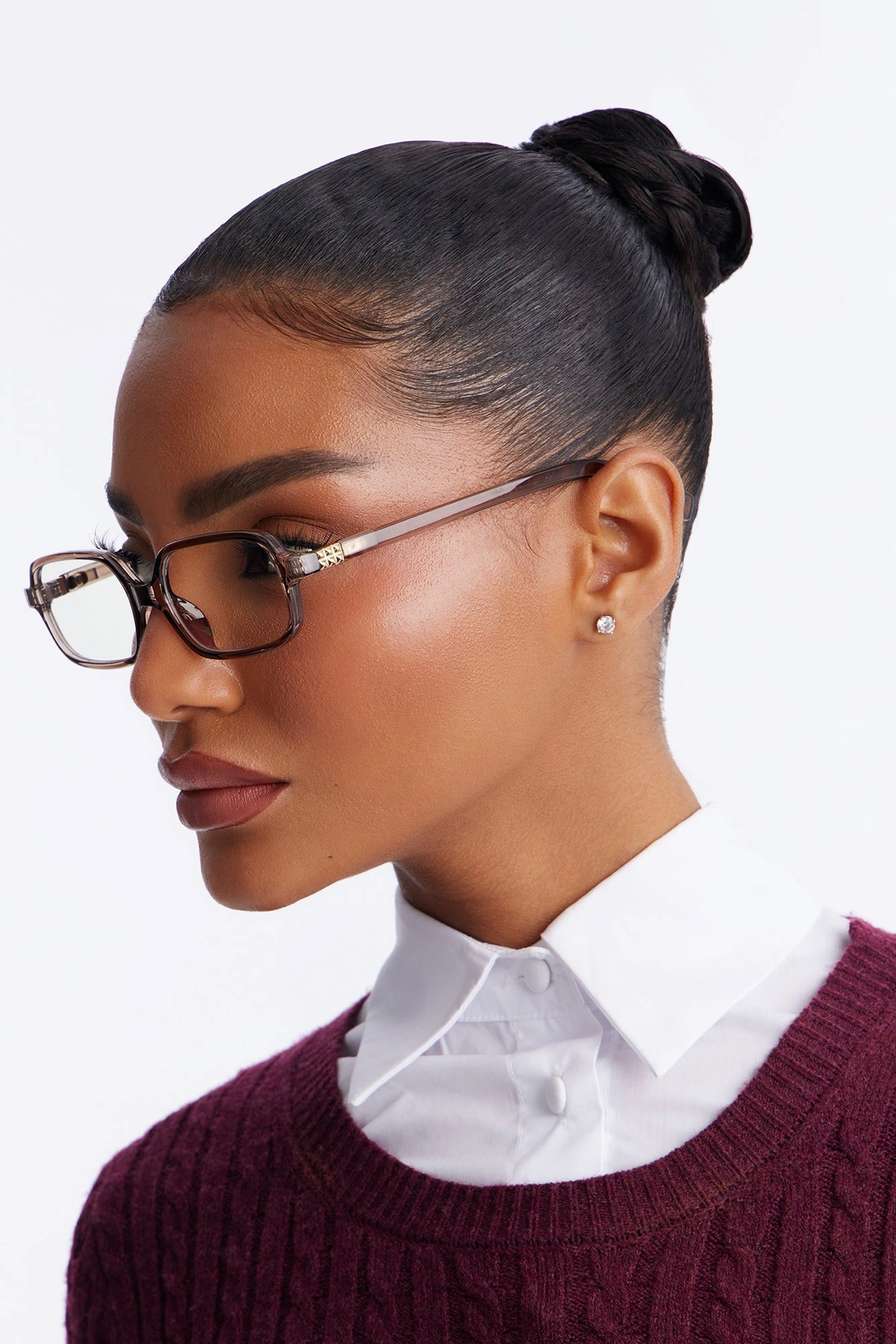 Mira Square Blue Light Glasses - Taupe — Bege acinzentado