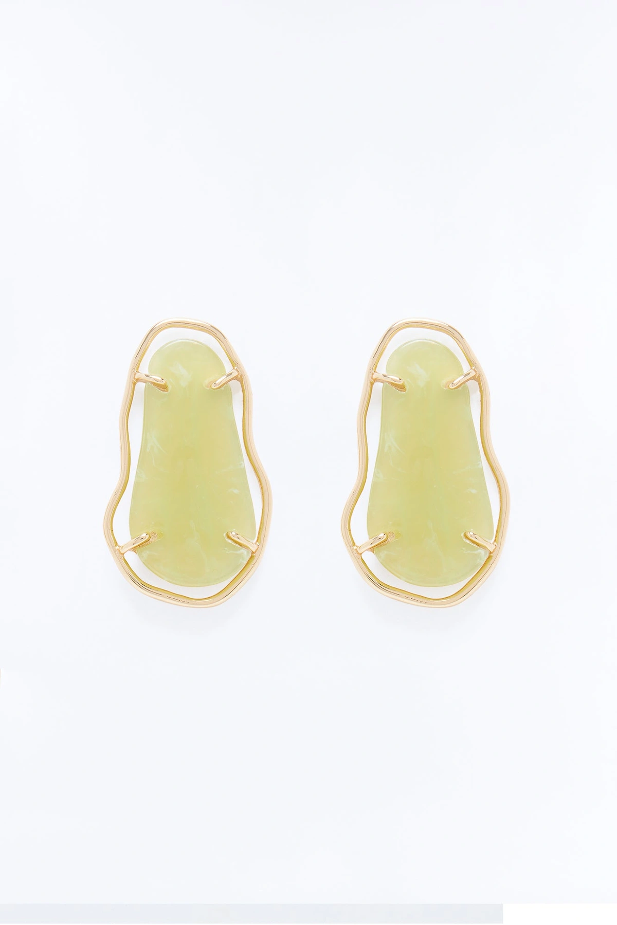 Tulum Breeze Drop Earrings - Gold/Green — Dourado/Verde