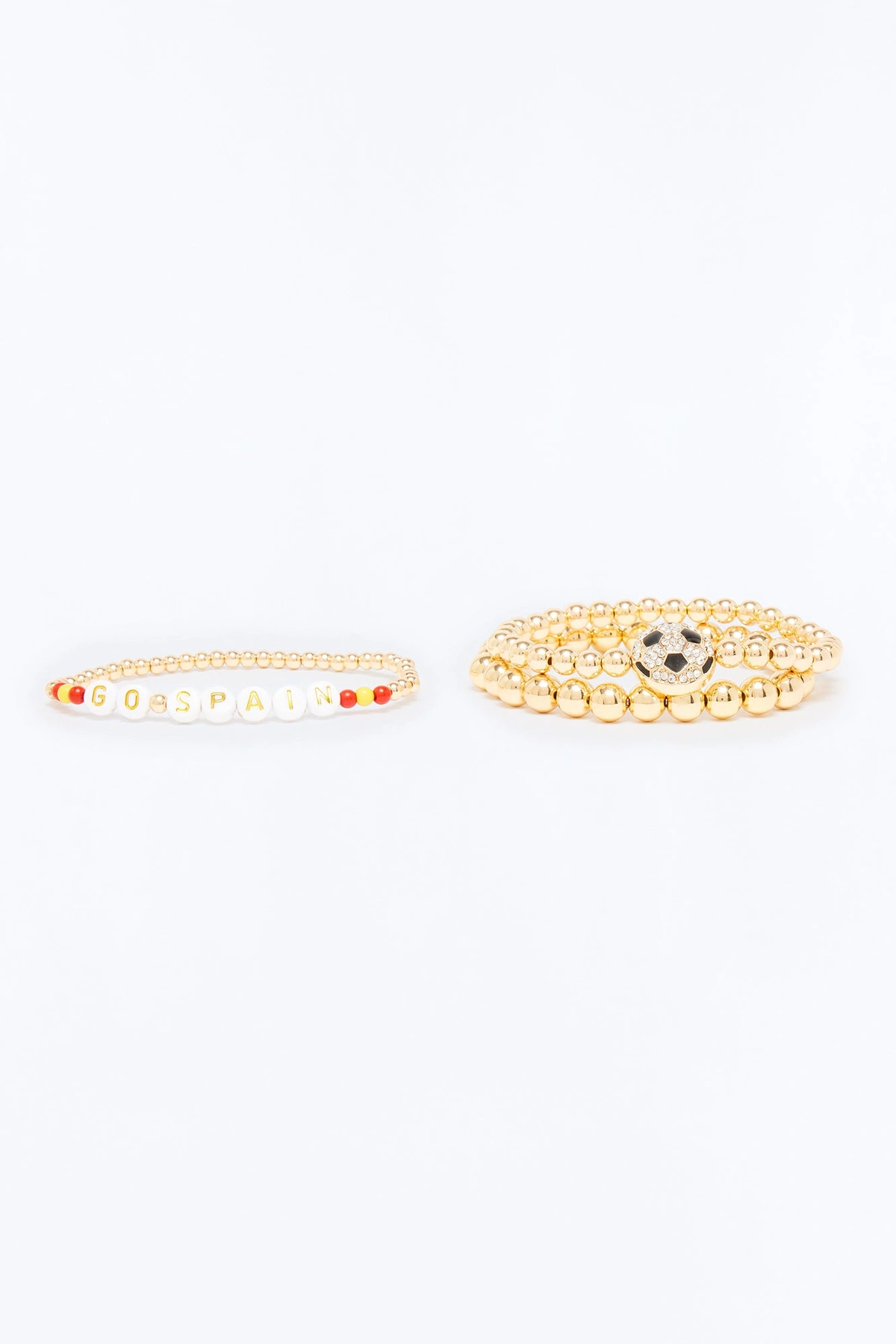 Go Spain Soccer 3 Piece Bracelet Set - Gold — Dourado