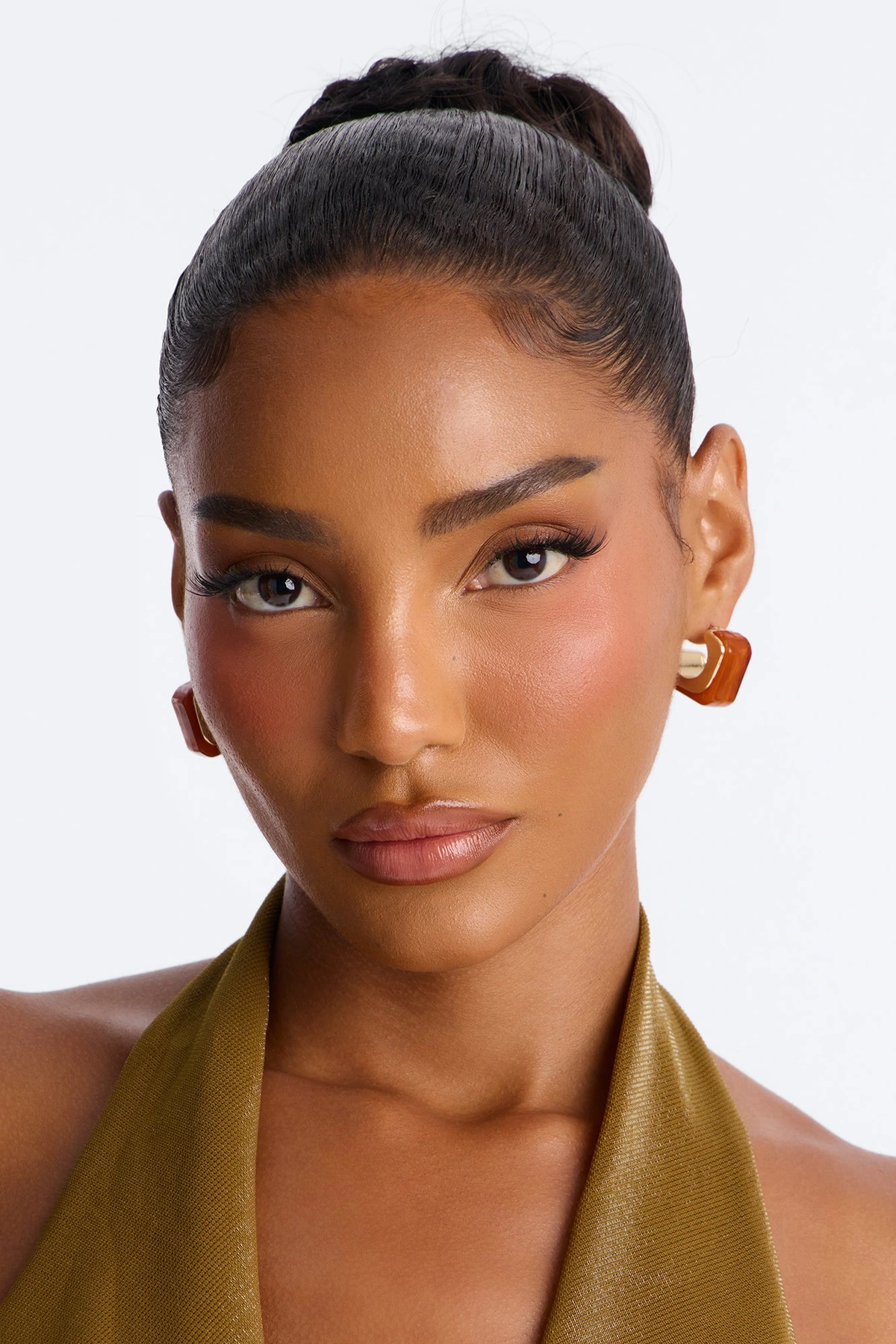 Hot Tropics Hoop Earrings - Gold/Orange — Dourado/Laranja