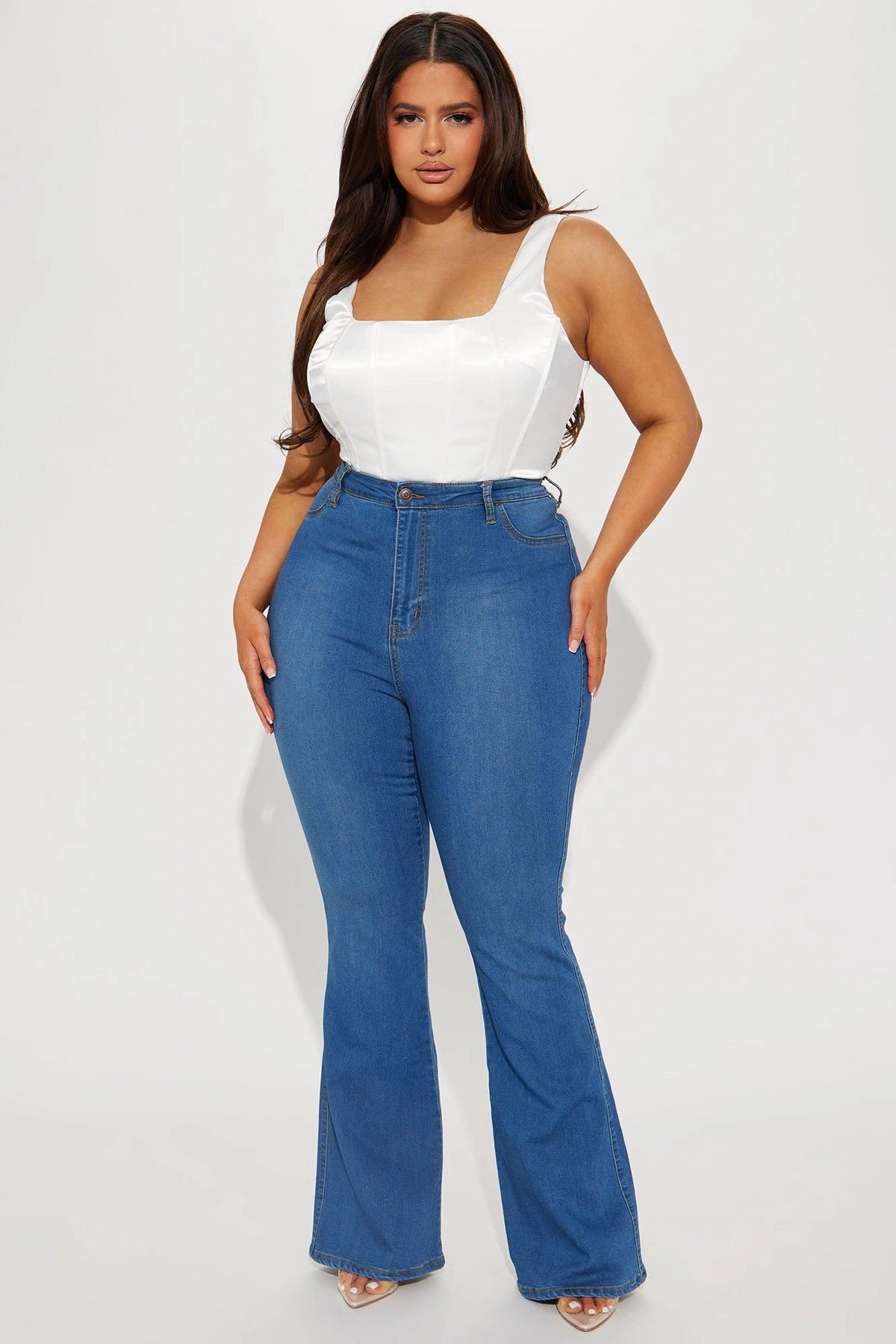 Deep In My Soul Flare Jeans - Medium Blue Wash — médio Azul lavagem