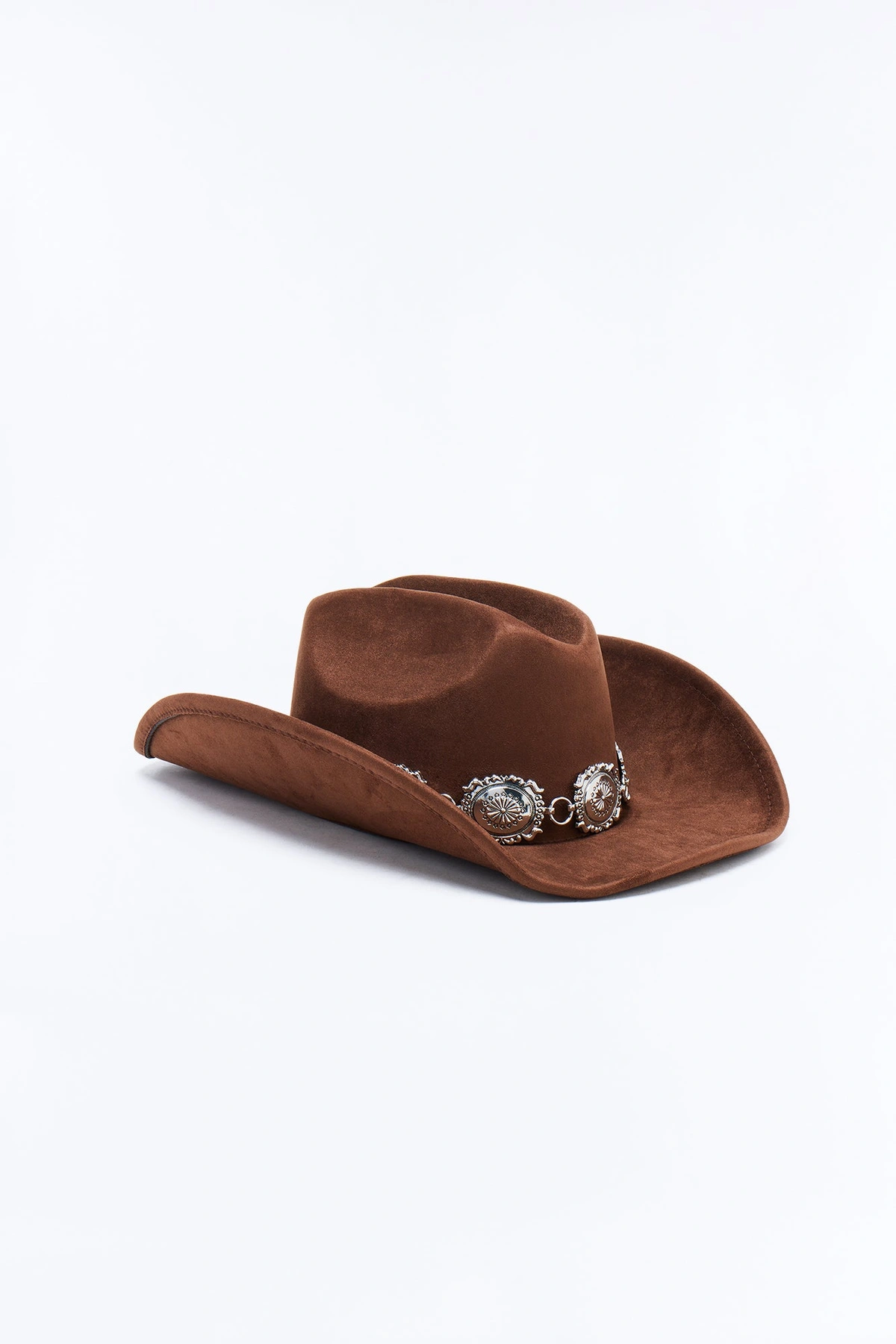 Camila Faux Suede Cowboy Hat - Brown — Castanho